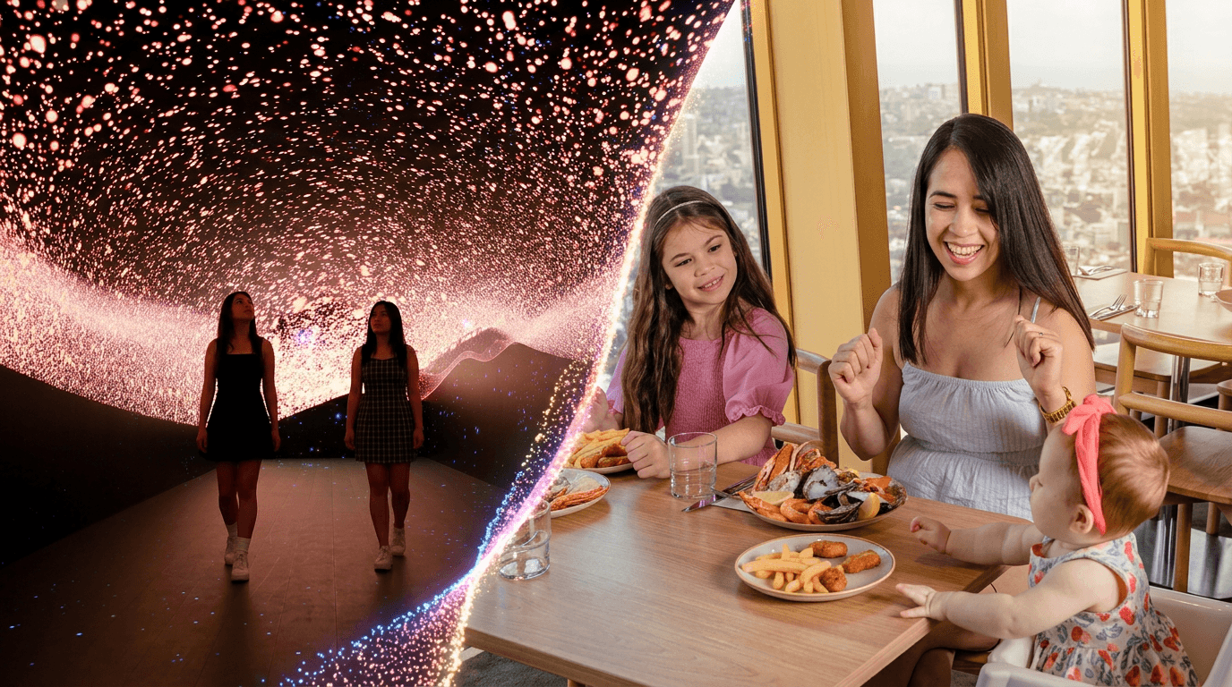 DigiPark x SkyFeast Bundle Experience: Digital Park Walk and Rooftop Meal in Sydney
