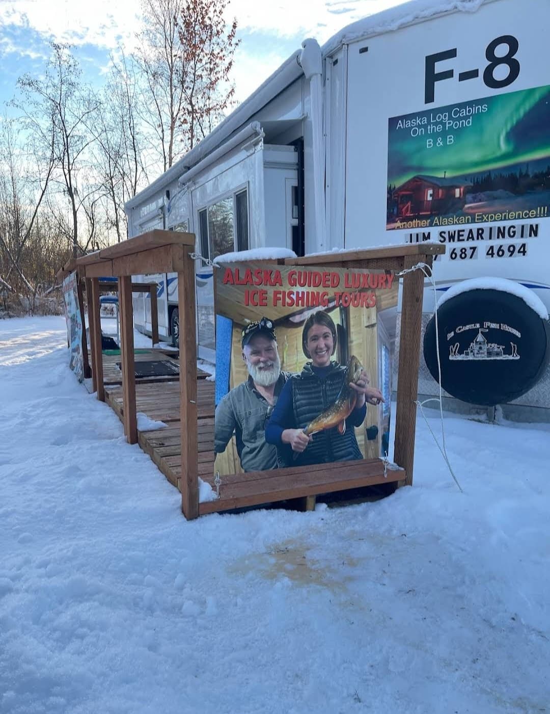 Fairbanks Ice Fishing & Aurora Extravaganza — Luxury Ice Castle, Snowshoeing, Northern Lights Chase