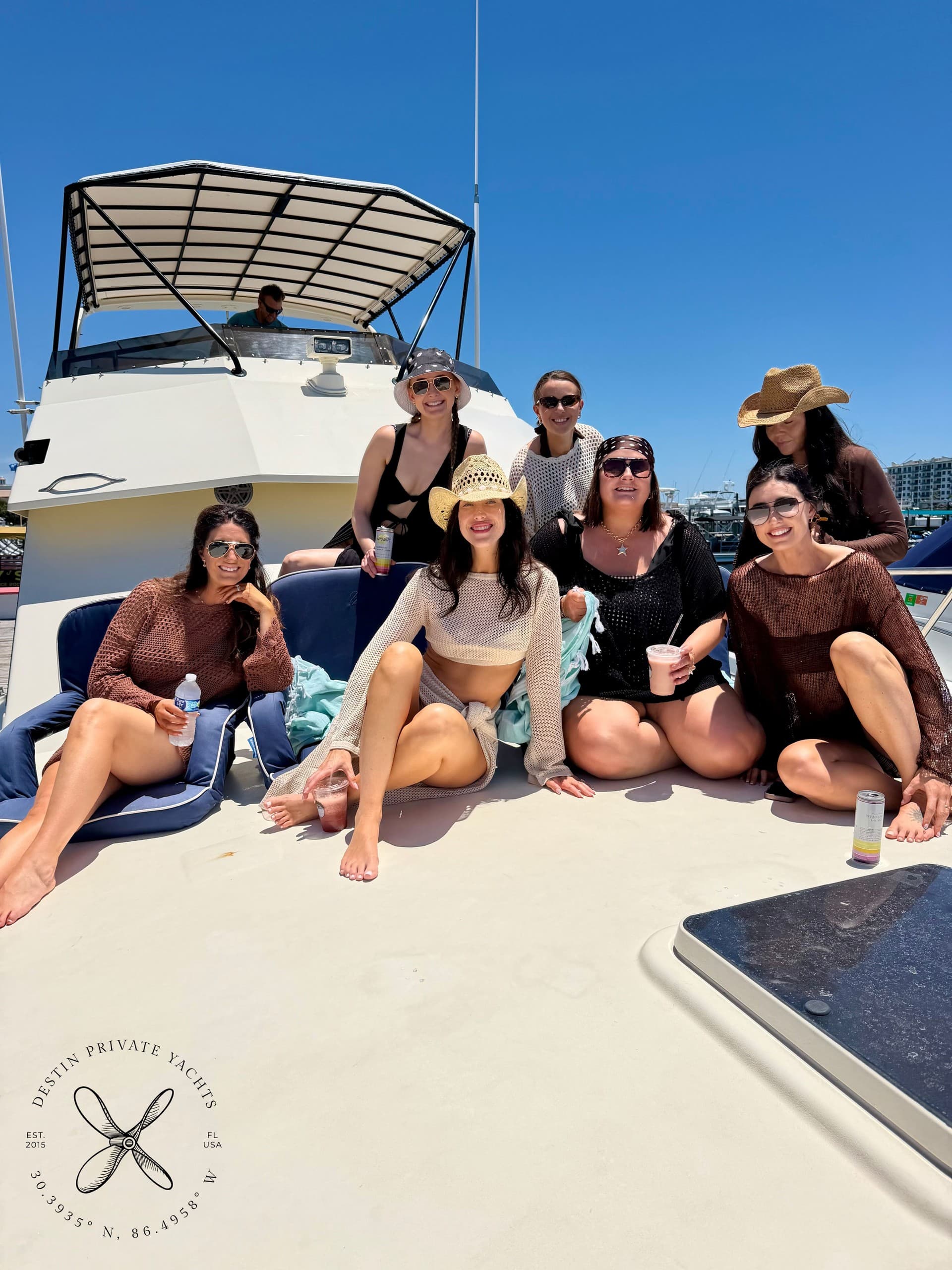 Private Bachelorette Yacht Charter in Destin — Crab Island, Dolphins & Emerald Waters photo 1