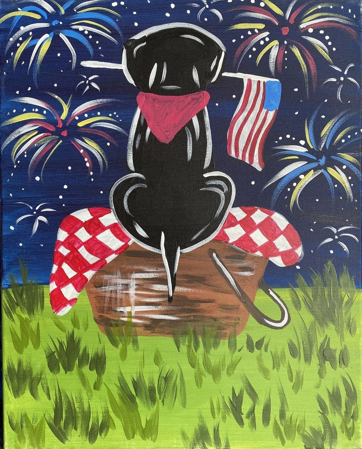 Paint Night: Patriotic Pup — Family Canvas Class in Woodbury MN photo 1