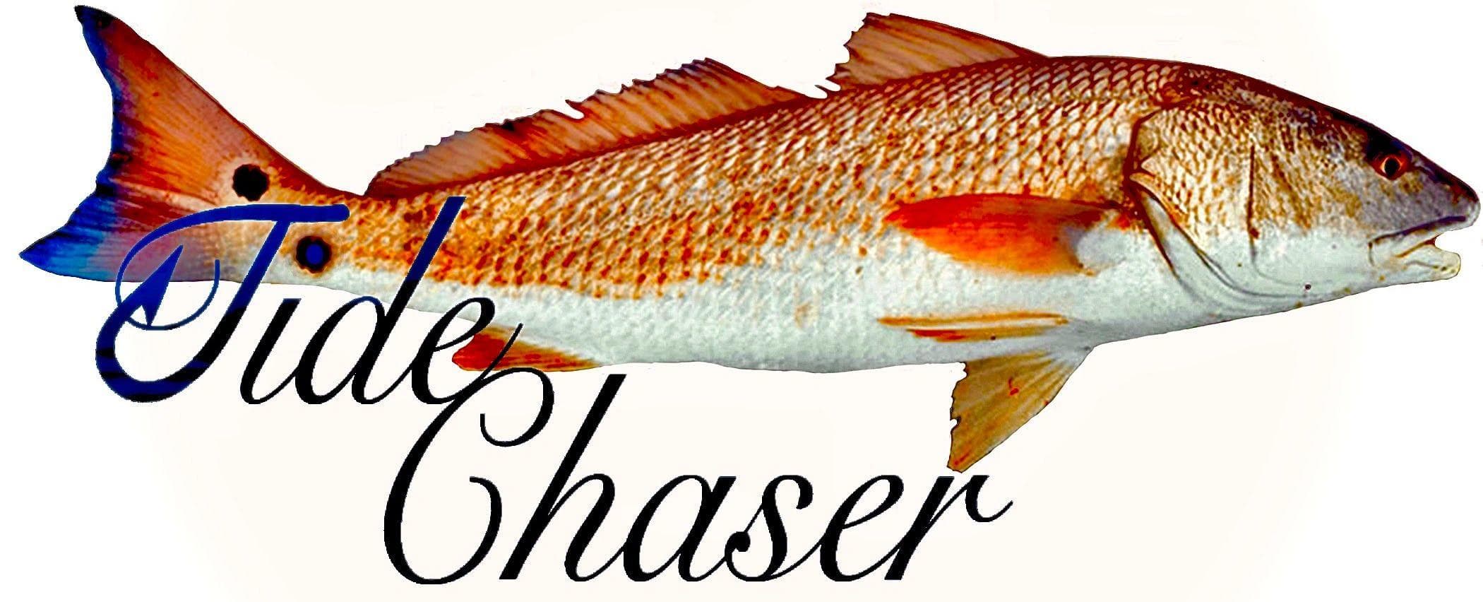 Tide Chaser redfish logo for coastal fishing charter branding