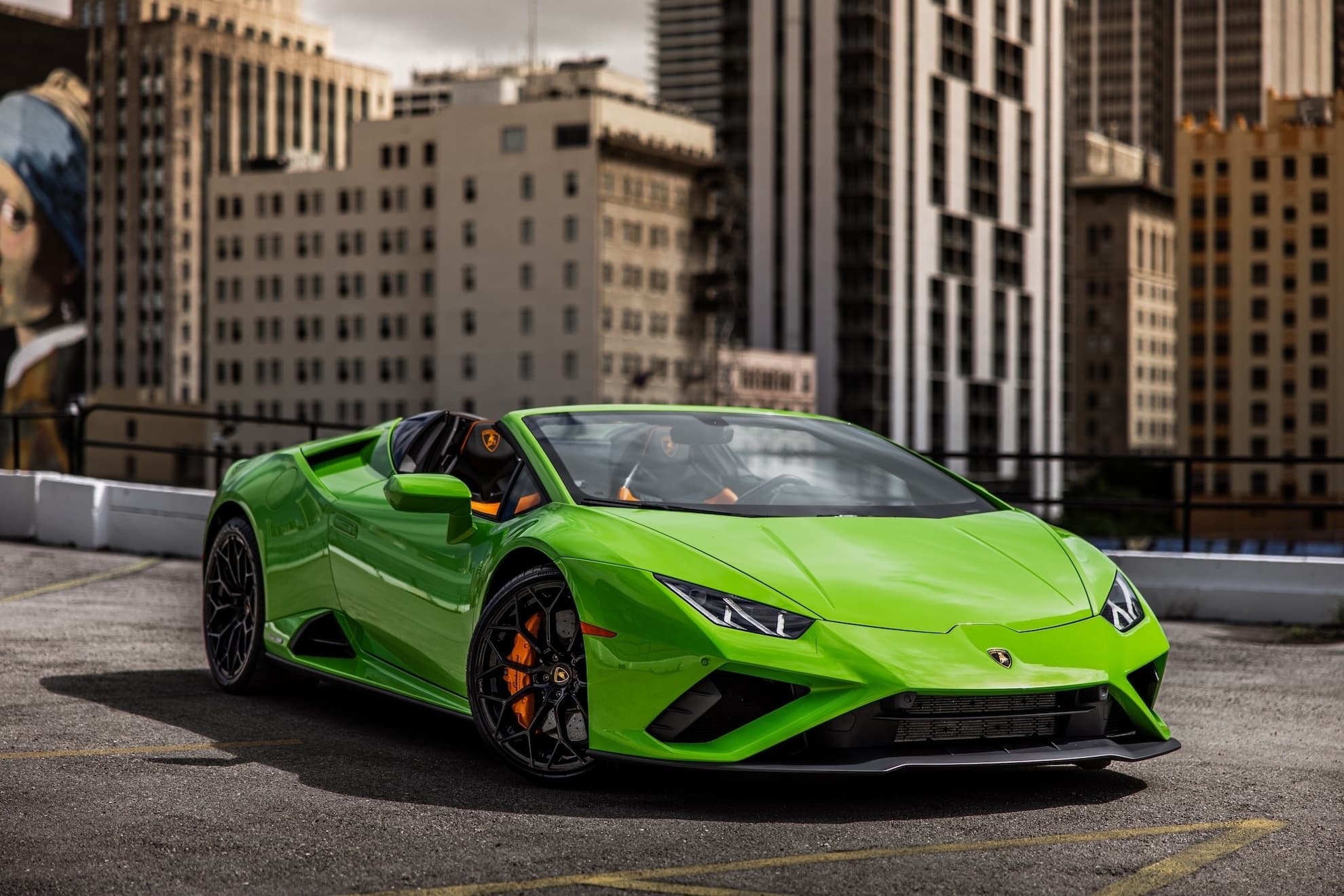 Delivered Lamborghini Huracán EVO Spyder Verde Mantis in Miami Beach
