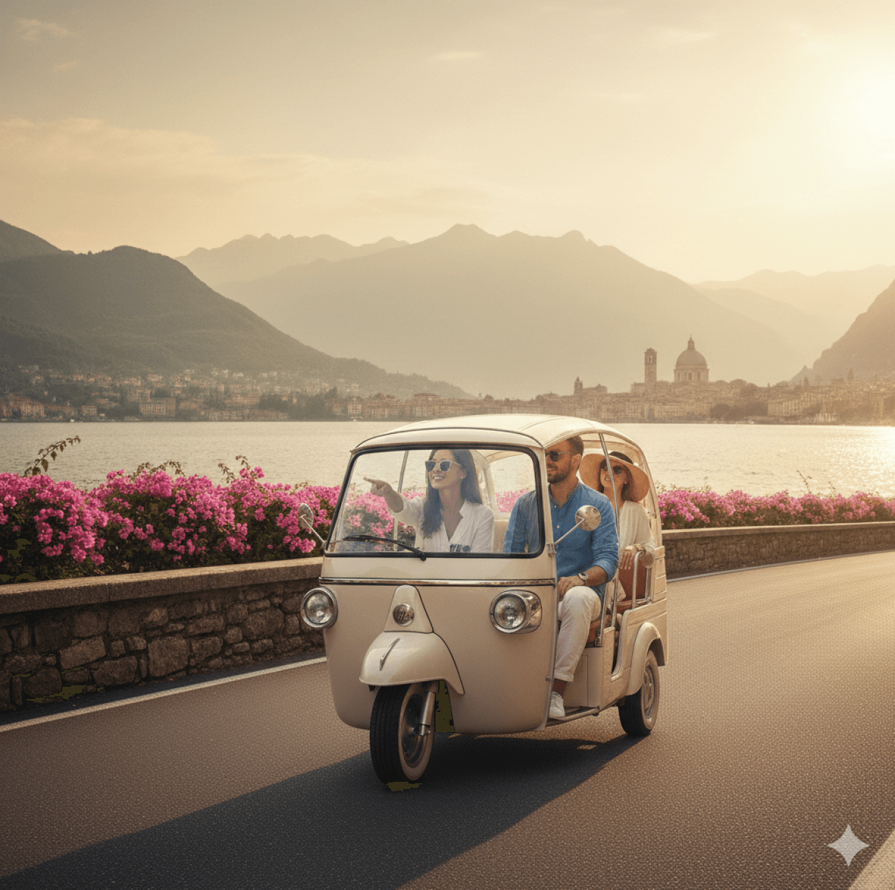 Lake Como Sunset Ride on an Ape Calessino: Prosecco & Golden Hour in Como photo 2