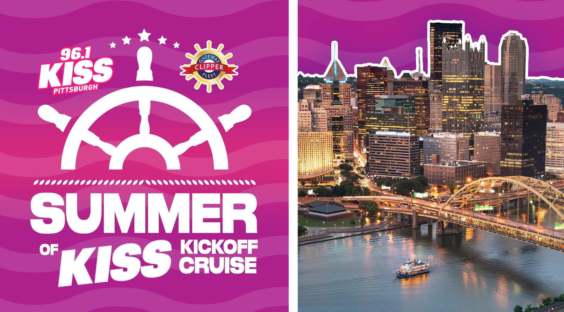 Summer of KISS KickOff Cruise: Party and Explore Pittsburgh's Three Rivers by Night