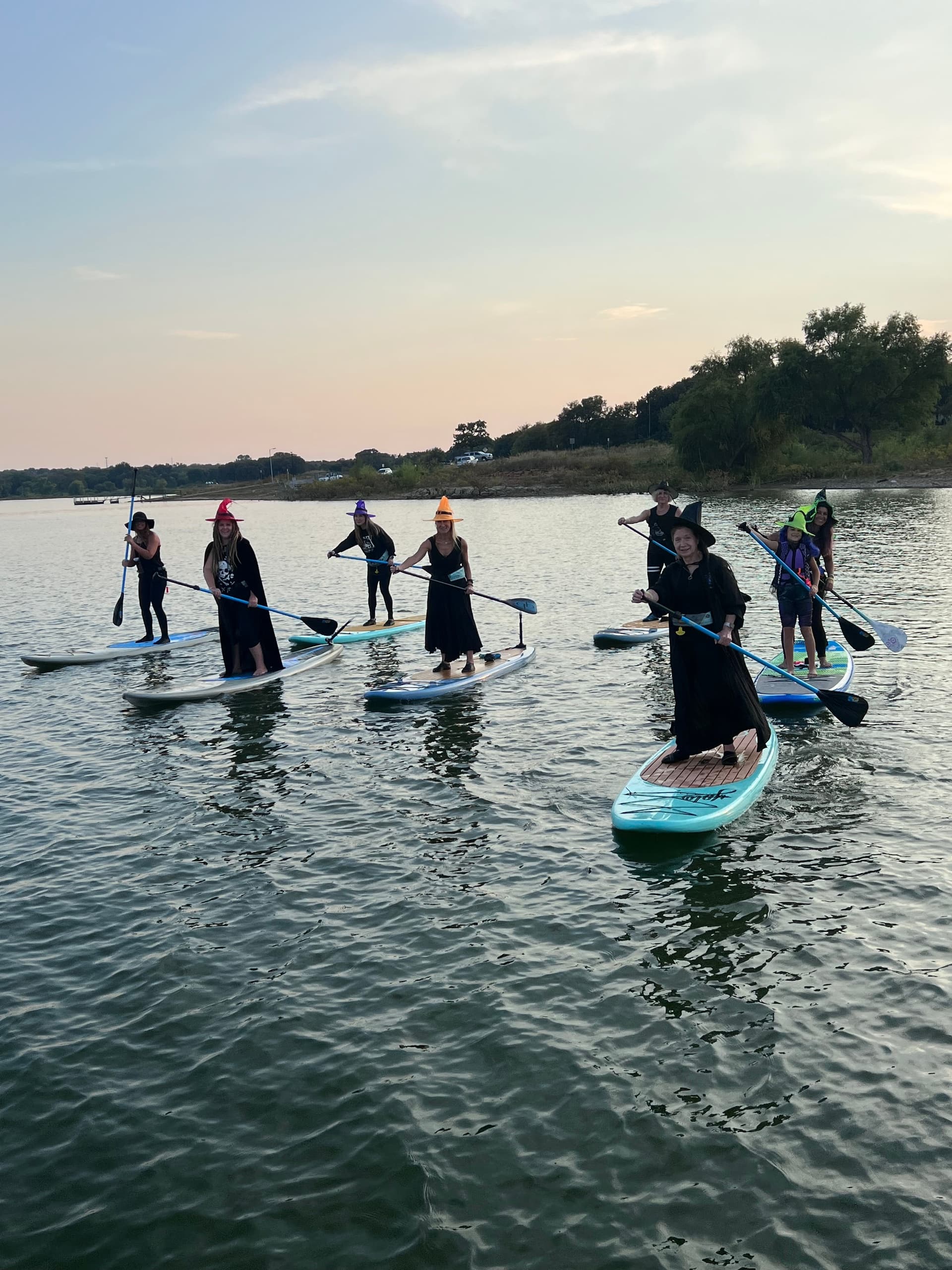 Night Paddle Event on Grapevine Lake in Texas