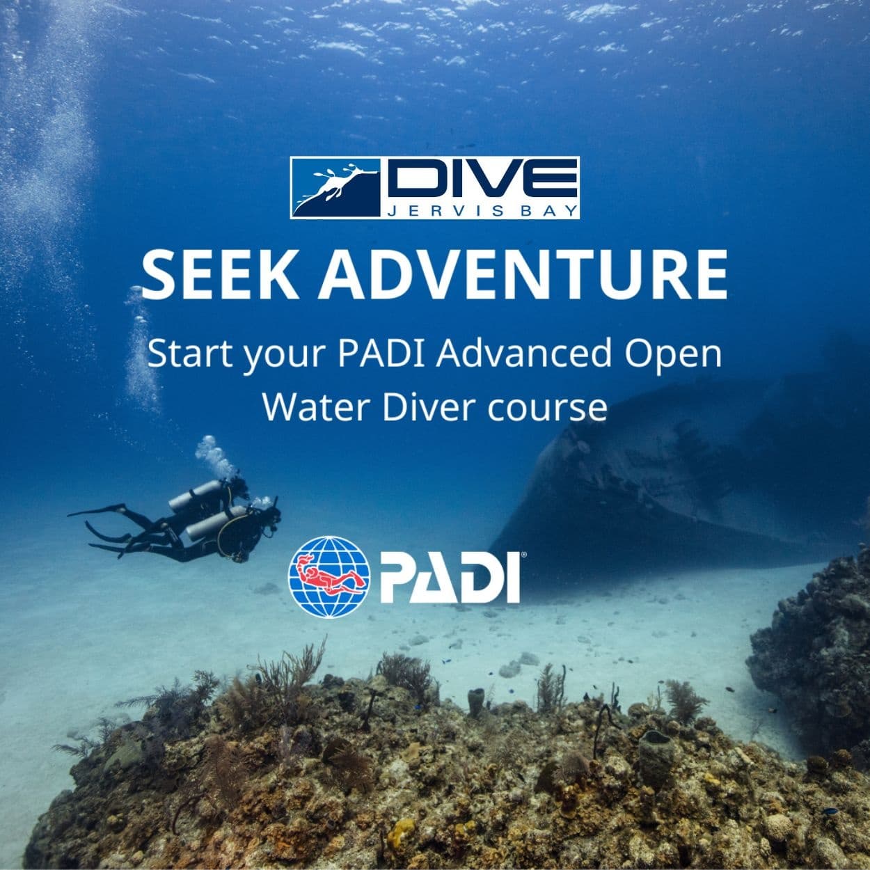 Advanced open water diver exploring reef and seeking adventure
