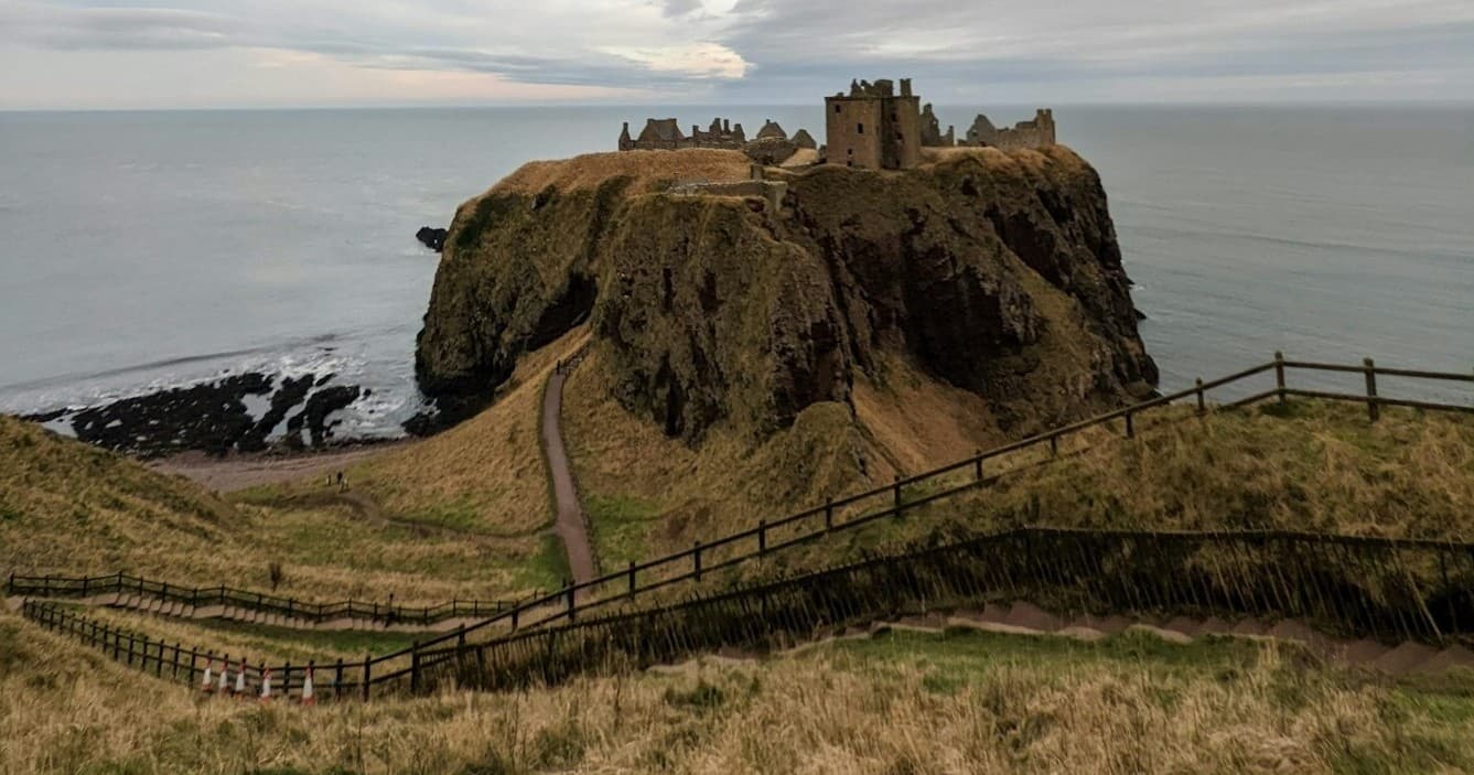 Scottish Heritage & Craftsmanship: Dunnottar Castle and Arbikie Distillery with Cairngorm Tours