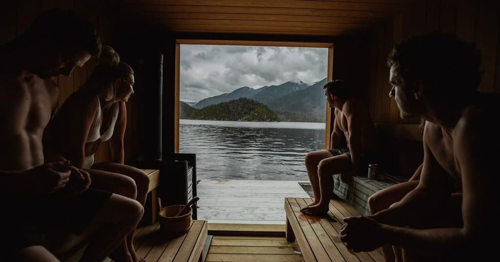 Winter Floating Sauna Experience at Tofino Resort and Marina