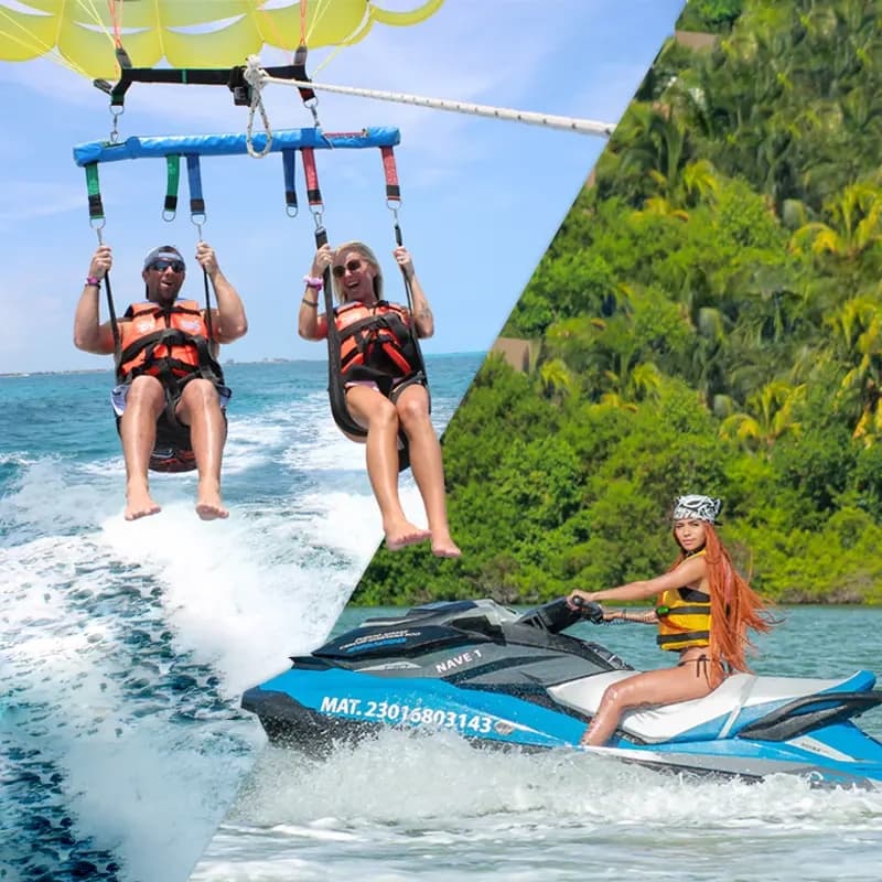 Parasailing Over Cancun with Marina Jungle Tour Adventure