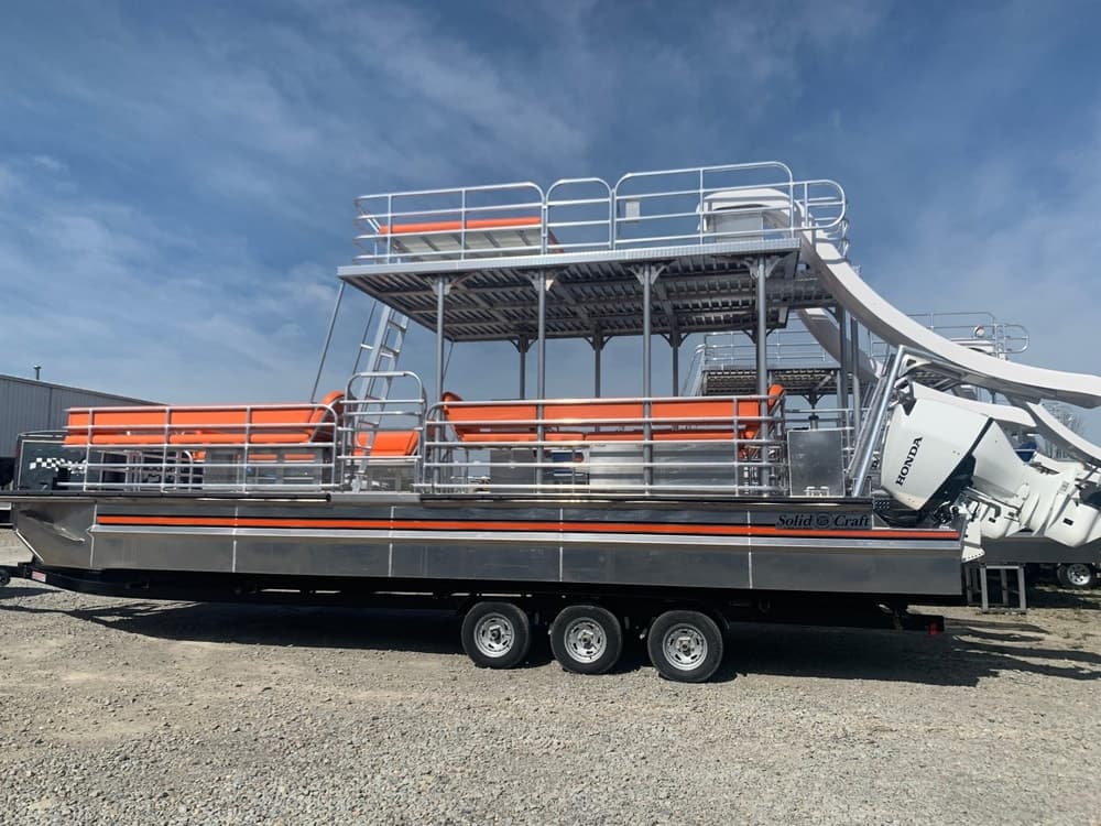 Lake Travis Party Barge: 30ft Double-Decker with Dueling Water Slides photo 1