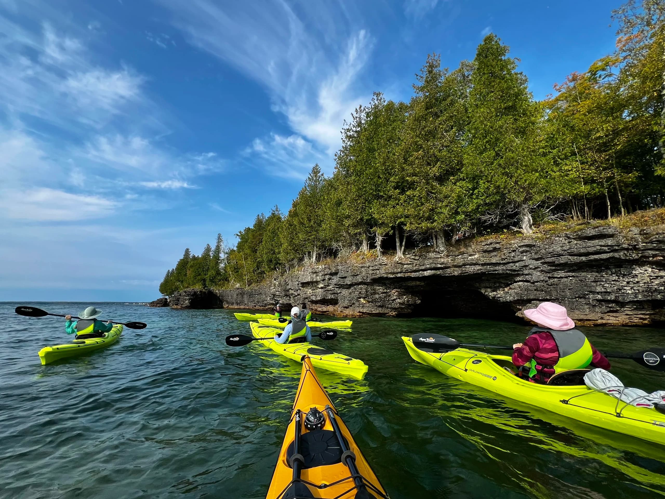 Paddling Cave Point Kayak Tour to Door County Limestone Sea Caves