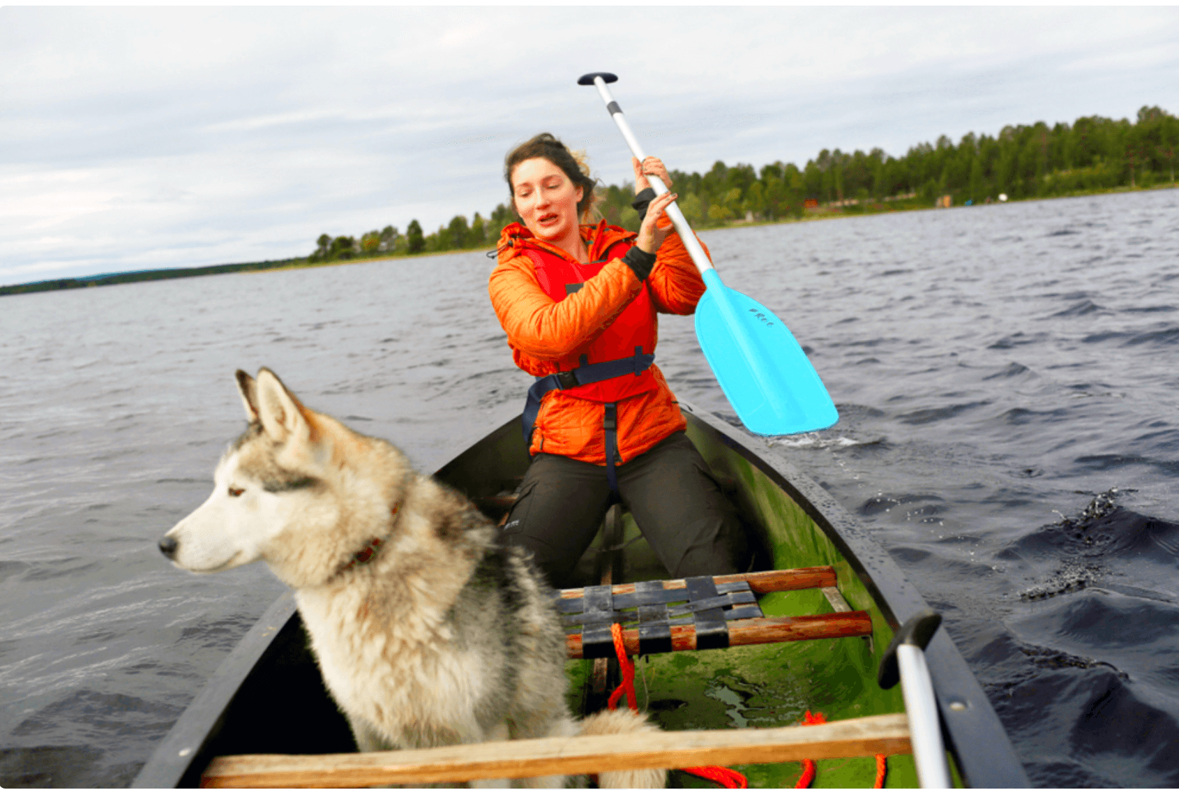 Paddling Käkkälöjoki River with Hetta Huskies in Enontekiö