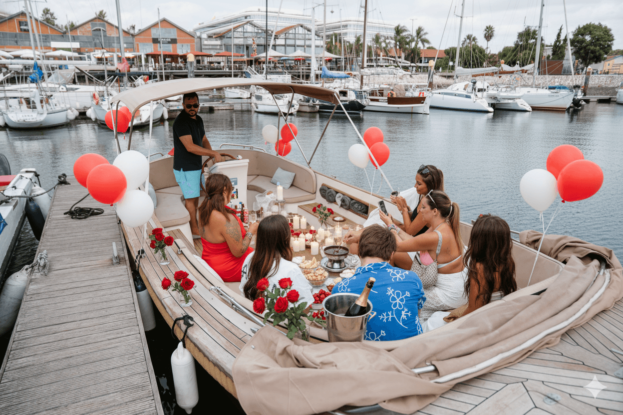 Lisbon Sunset Cruise: Romantic Dinner with Sparkling Wine & Chocolate Fondue on the Tagus photo 2