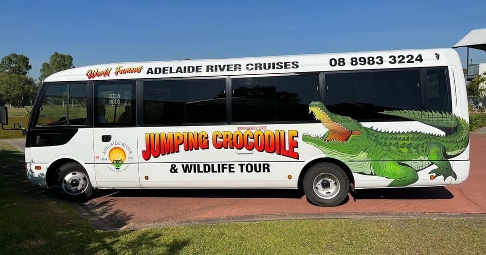 Jumping Crocodile Cruise Adventure with The Croc Bus in Darwin