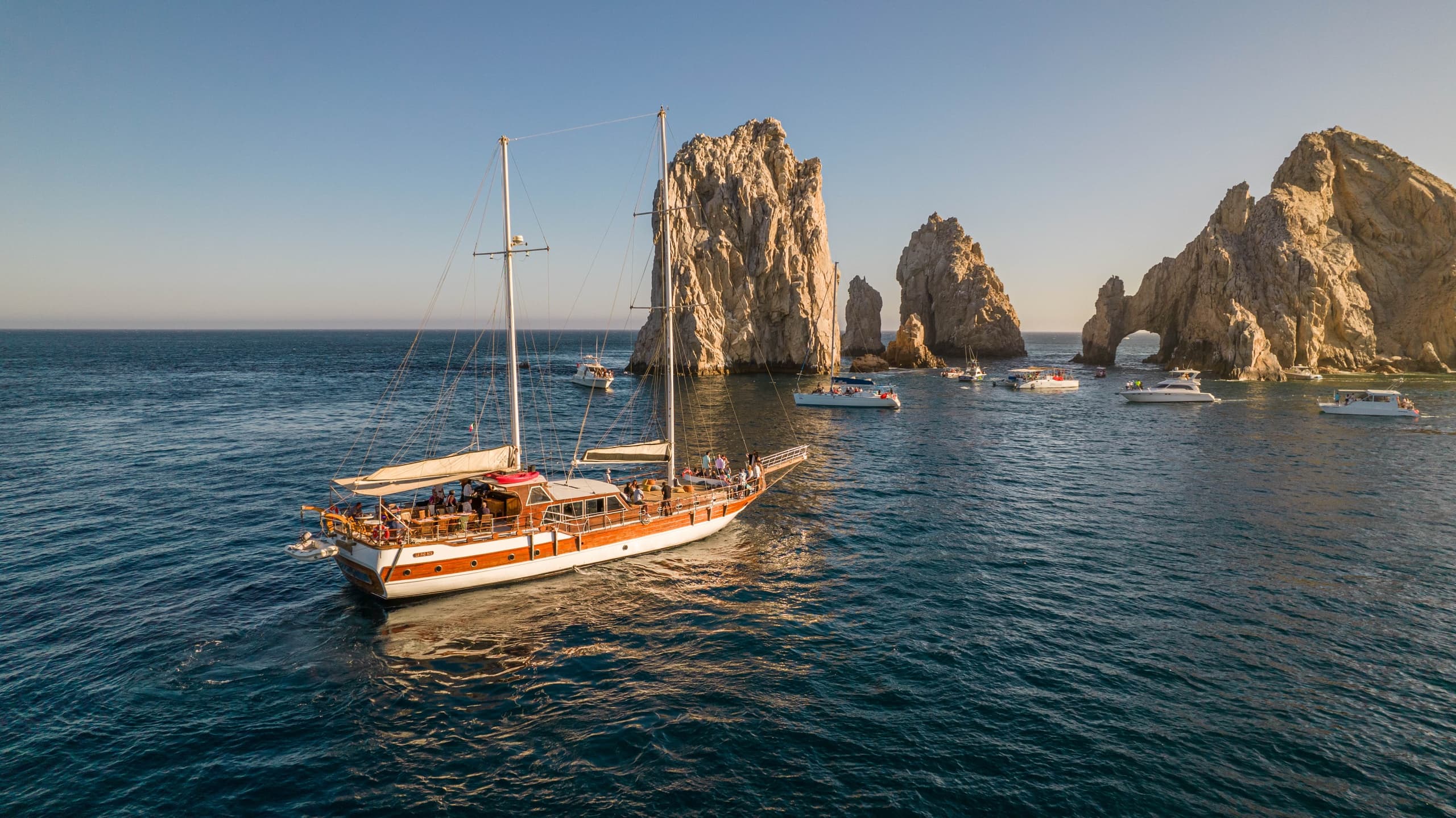 Private 100’ Turkish Gulet Sail the Sea of Cortez and Cabo Shoreline
