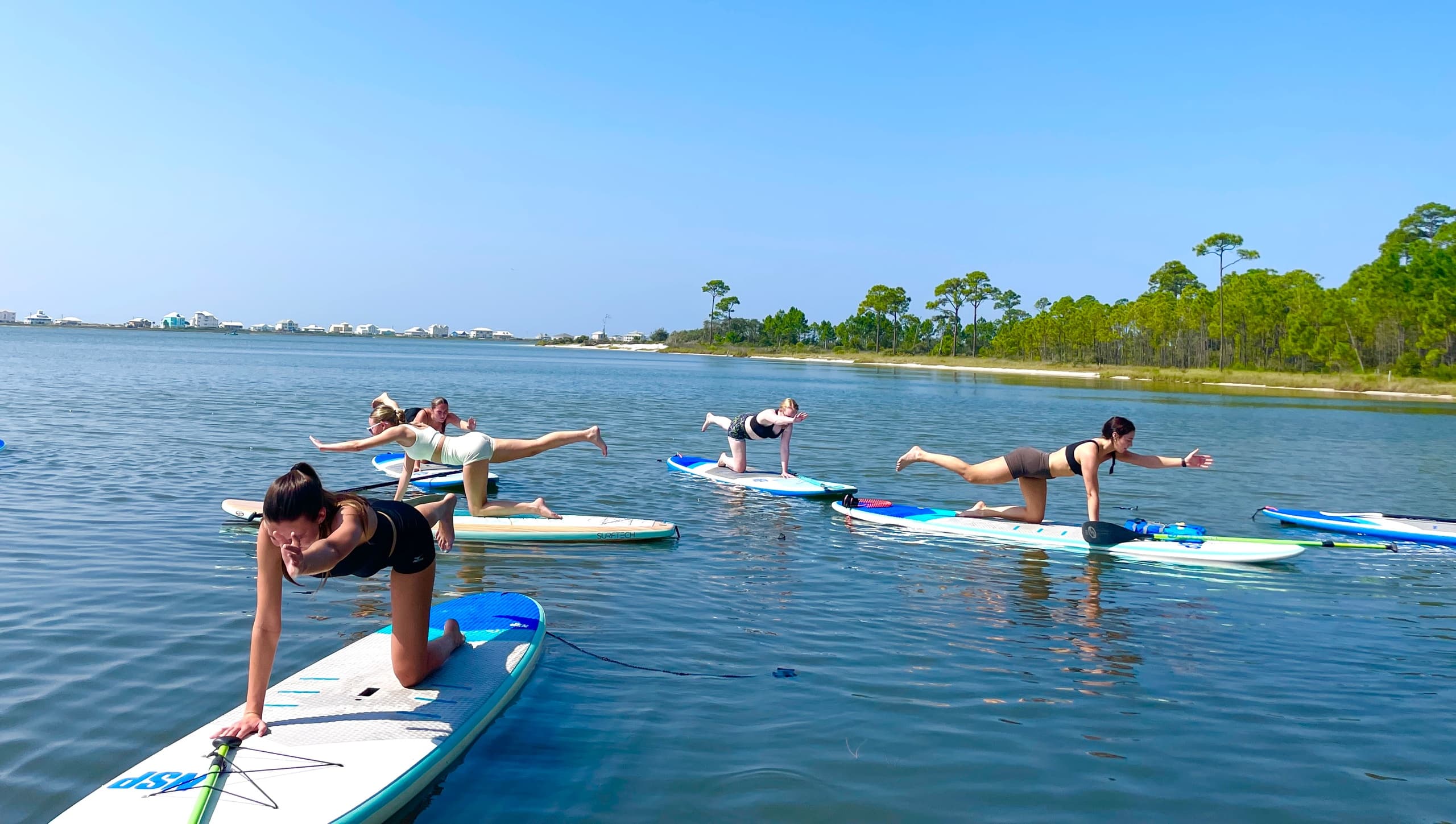 Paddle Board Pilates in Gulf Shores, Alabama