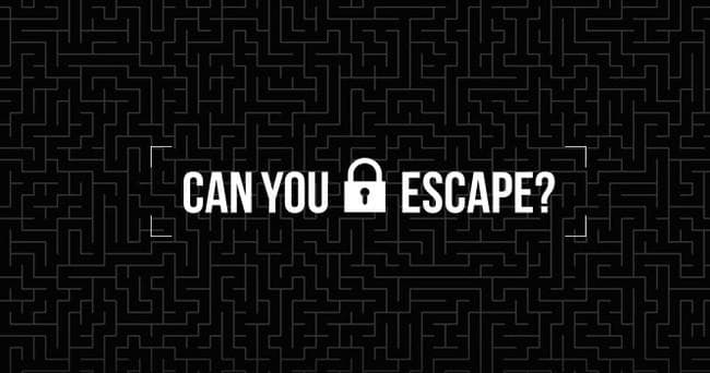 Escape room maze graphic, indoor puzzle challenge promotion