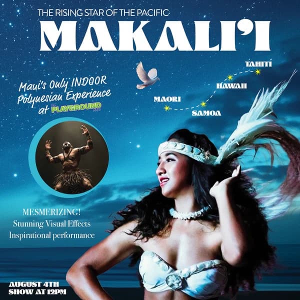 Polynesian dance show poster for indoor Tahiti-Samoa performance
