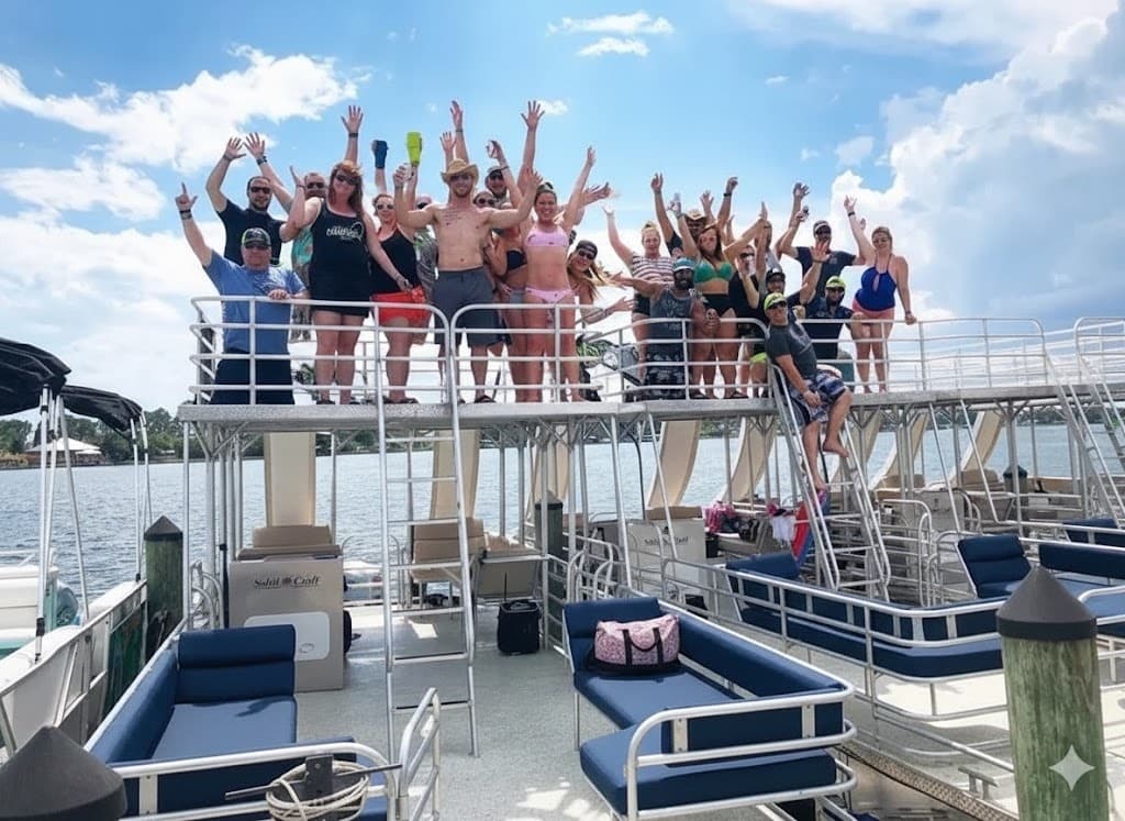lake-austin-party-boat-double-decker-barge-2-slides-24-people photo 3