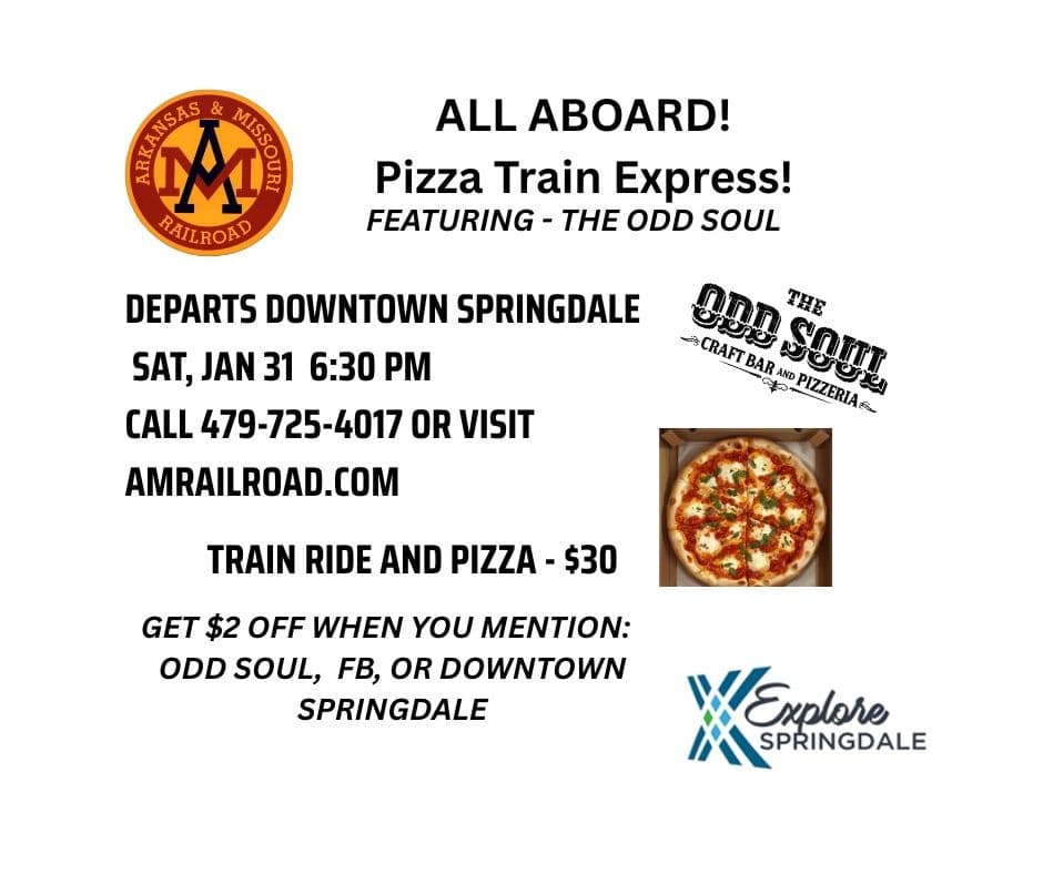 Pizza Express Dinner Train: Springdale to Fayetteville with The Odd Soul Pizza