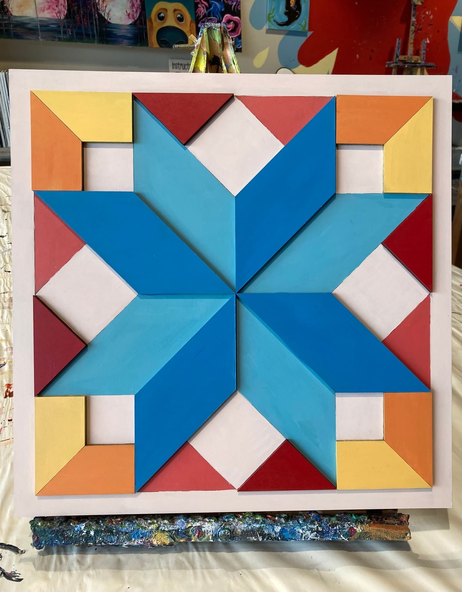 Make a 3D Wooden Quilt Square in Omaha: Corky Canvas Workshop with Free Drink