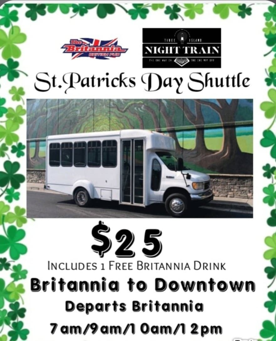 Ride the Green: Britannia to Downtown St. Patrick’s Day Shuttle on Tybee Island photo 1
