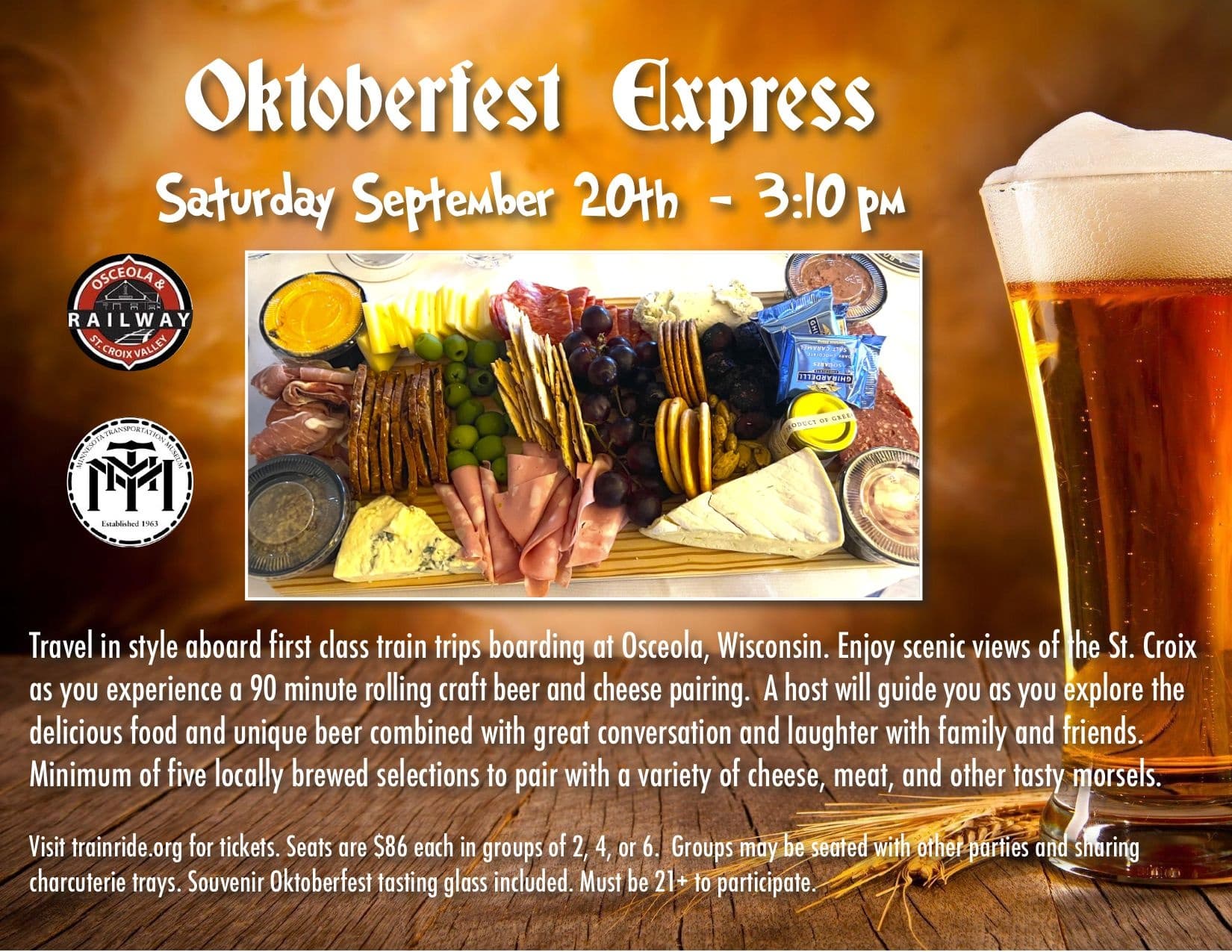 Oktoberfest Train Journey with Minnesota Transportation Museum