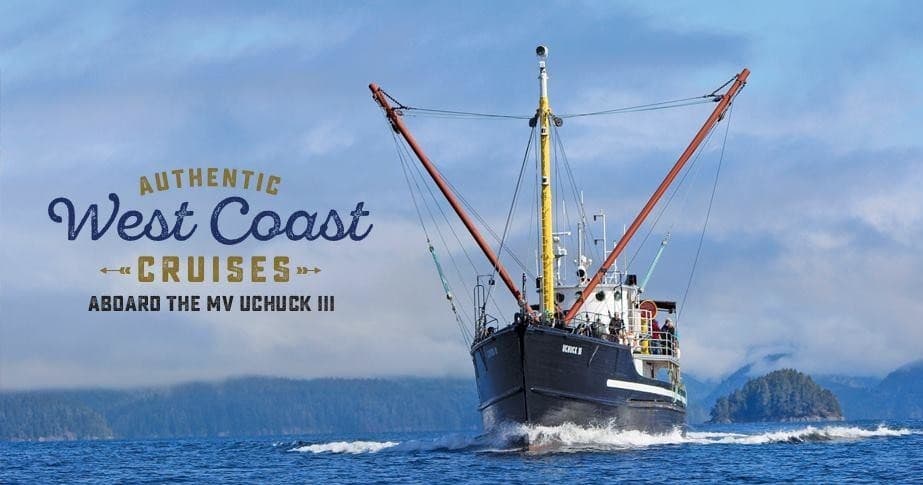 West Coast cruise ship heading through coastal waters, scenic Pacific
