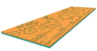 Orange beach mat with floral pattern, flat lay product image
