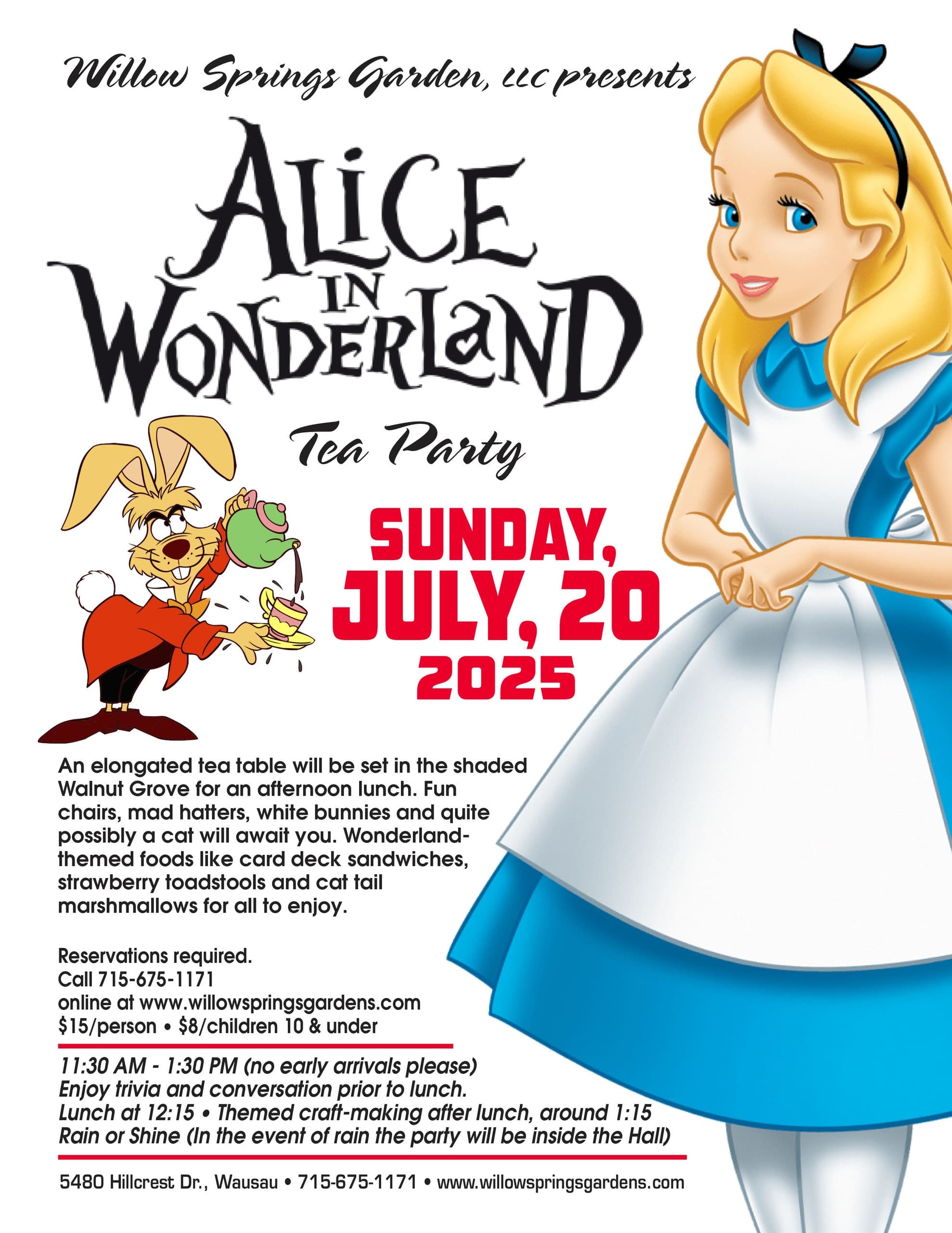 Alice In Wonderland Tea Party in Wausau, Wisconsin