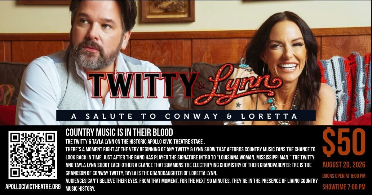 Twitty & Lynn at The Historic Apollo Civic Theatre: Living Country Music in Martinsburg WV
