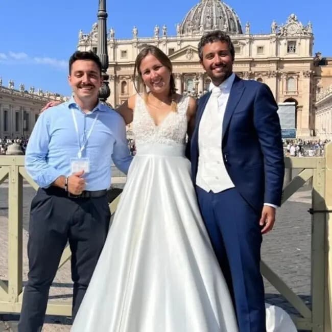 Newlywed Papal Blessing in Vatican City During Pope Leone XIV Audience