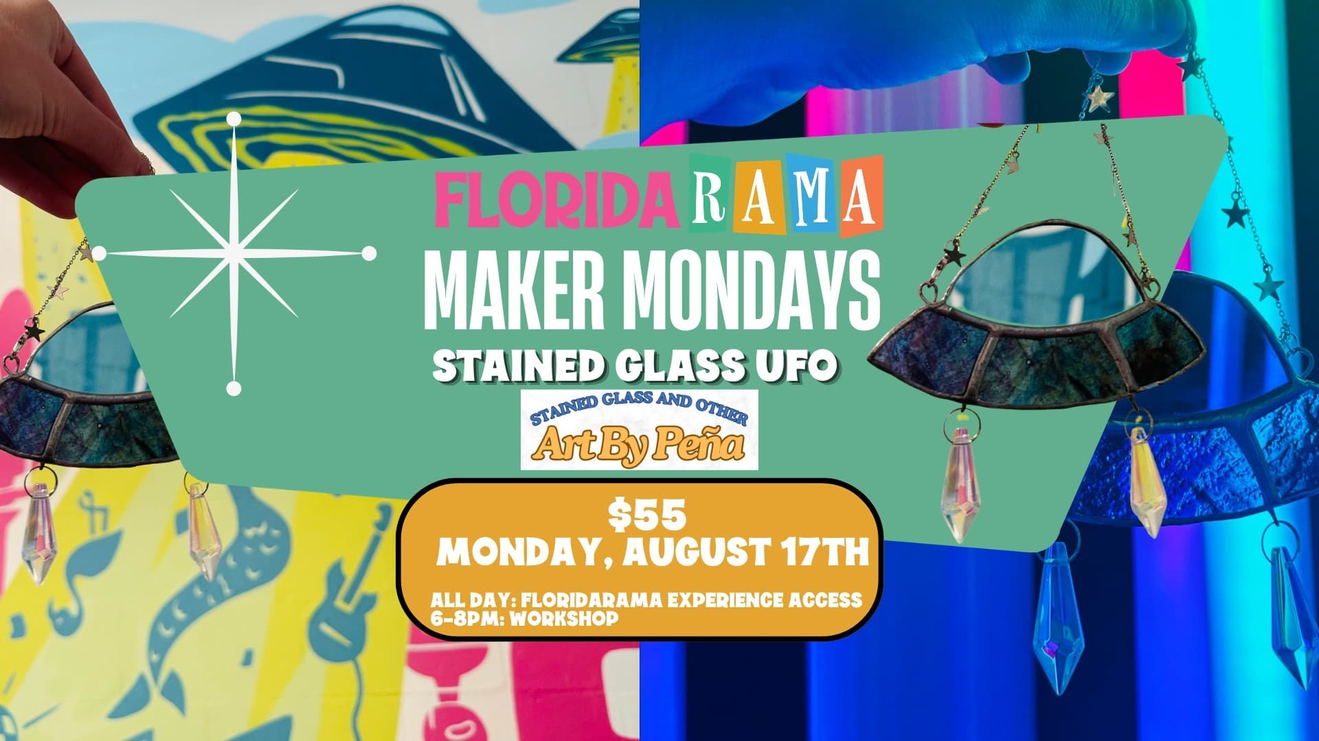 Stained Glass UFO Workshop at FloridaRAMA — St. Petersburg Evening Art Experience photo 1