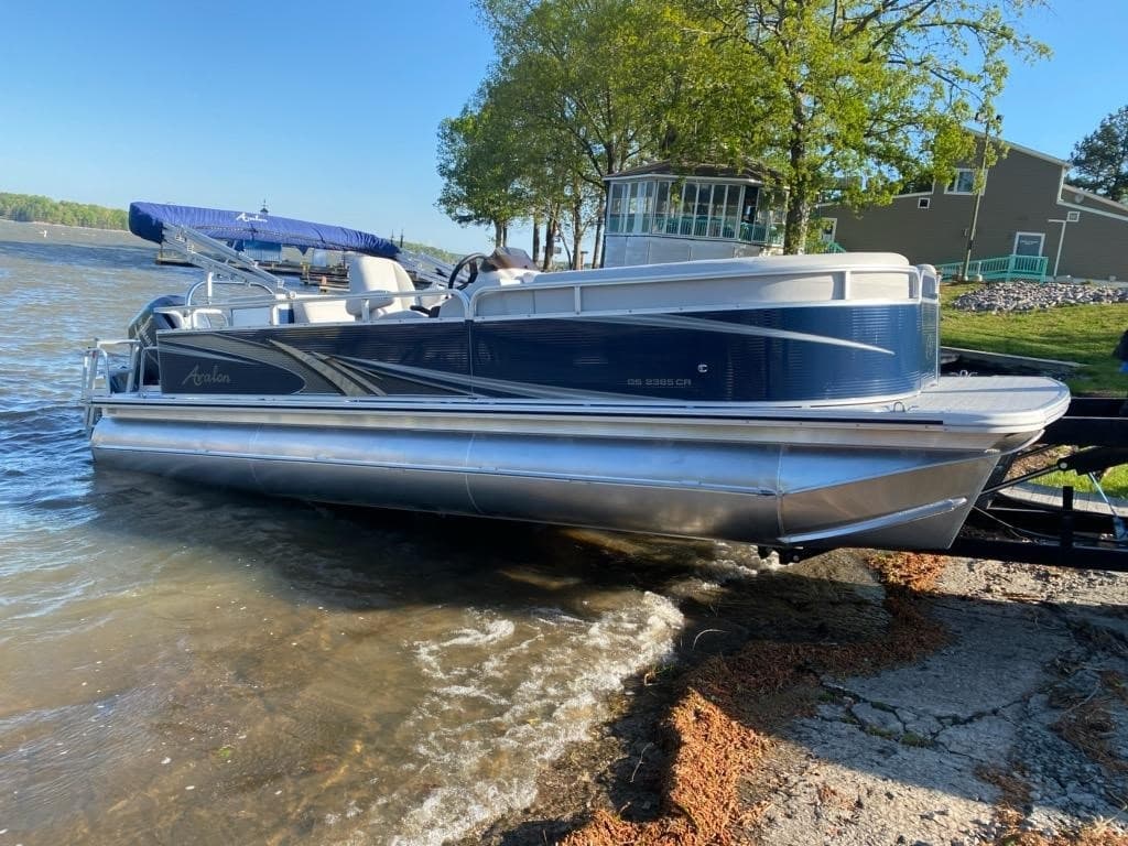 Explore Lake Gaston with the 2020 Avalon Tritoon Pontoon Boat Rental
