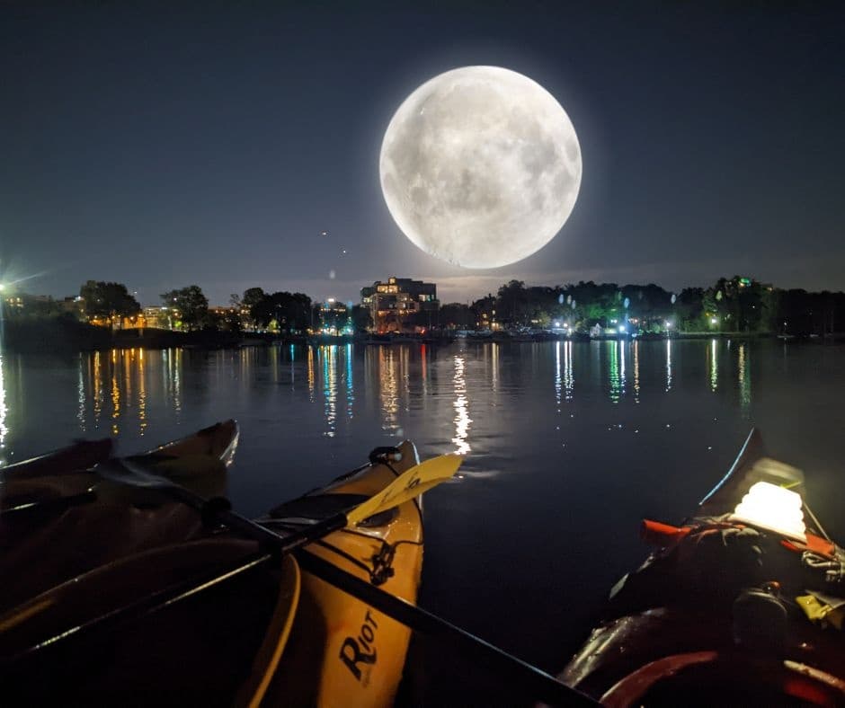 Nighttime Kayaking with Paddle Bridge Kayak Tours in Minneapolis