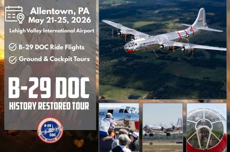 Ride a Restored B-29 Bomber: DOC Flight Experience in Allentown, PA photo 1