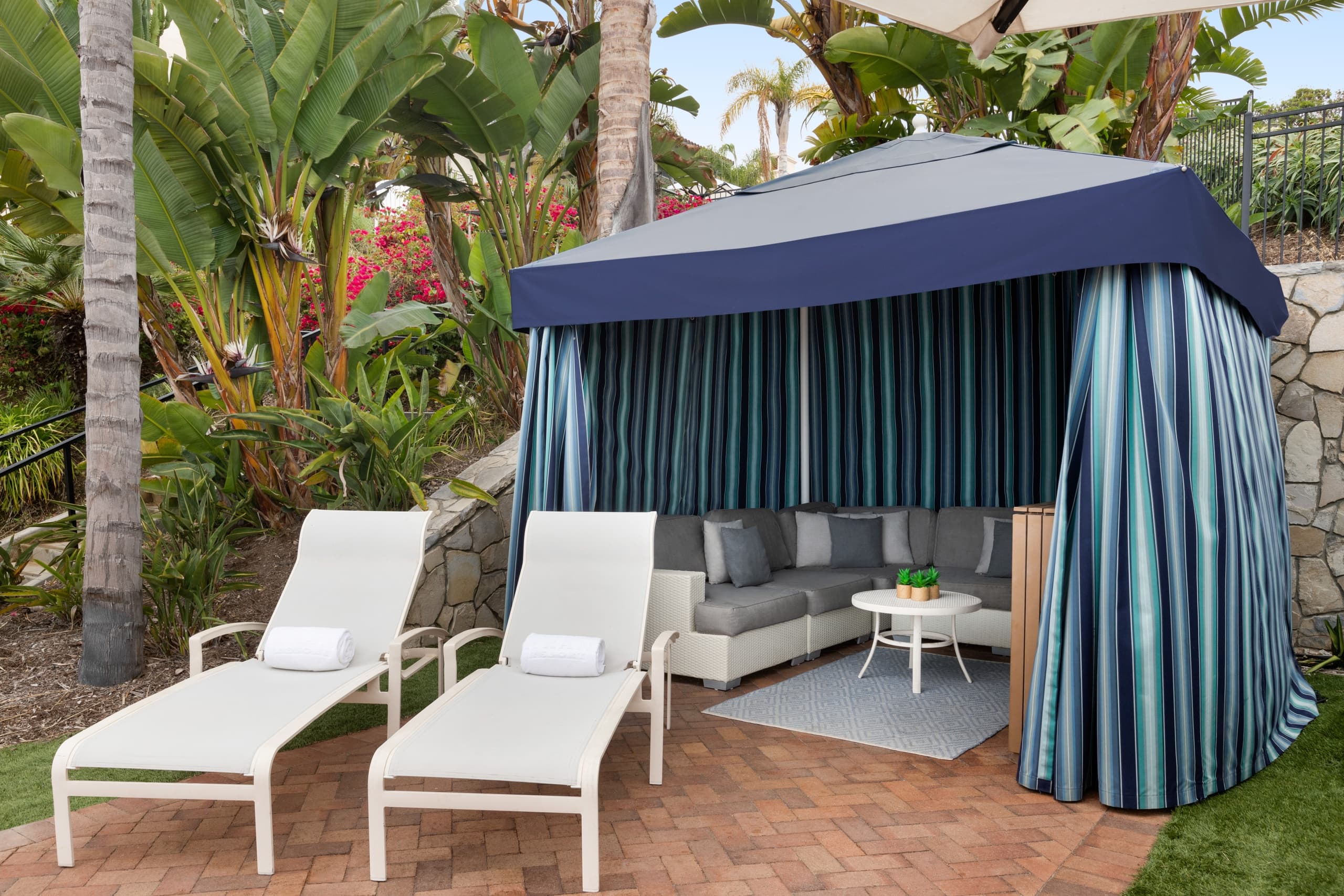 Luxury Resort Pool Cabanas at Terranea in Rancho Cucamonga
