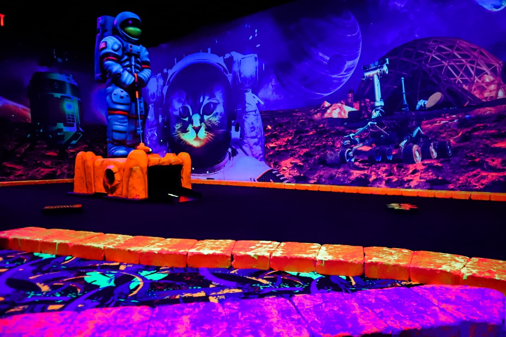 Blacklight Mini Golf Adventure at Space Adventure Mini Golf NY