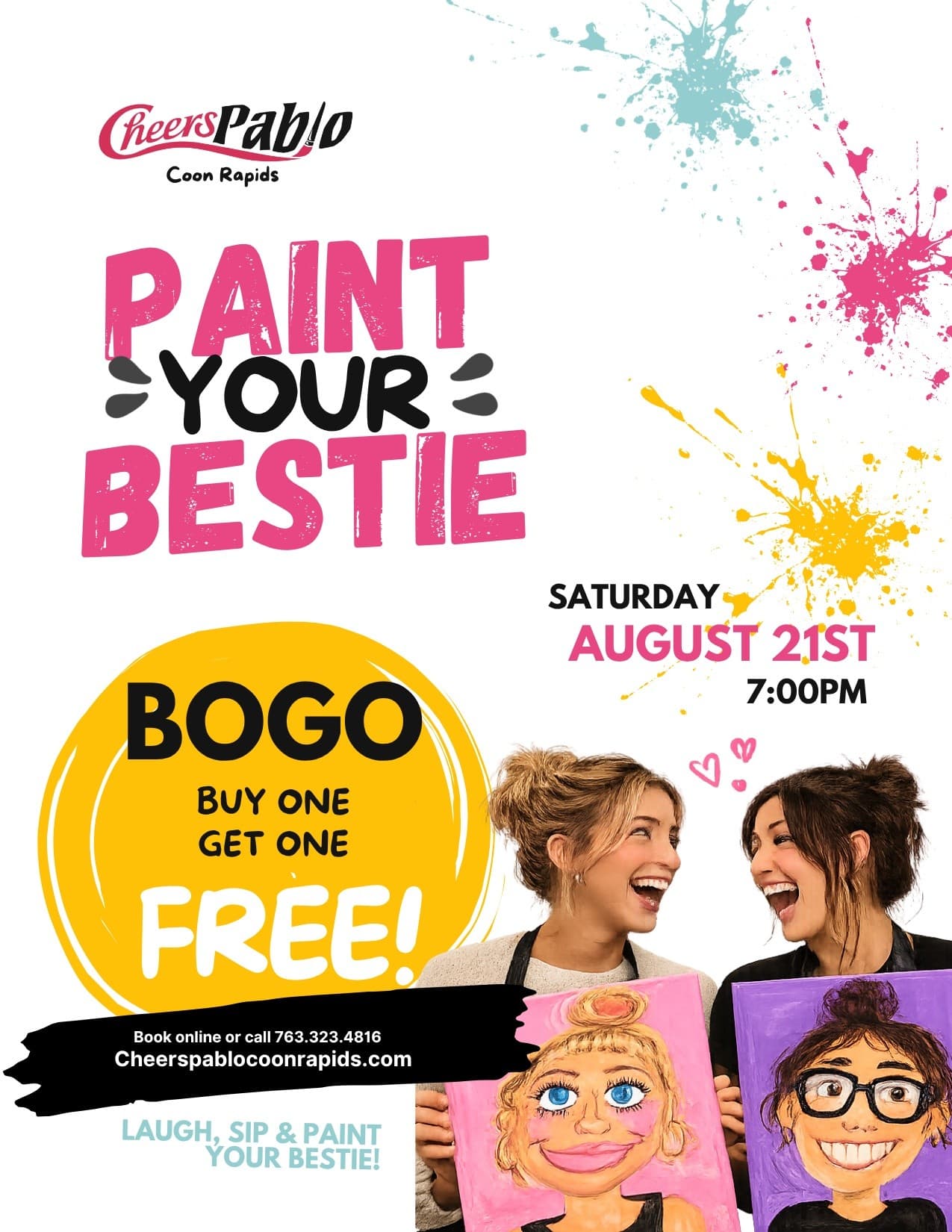 Paint Your Bestie: Sip-and-Studio Portrait Night in Coon Rapids