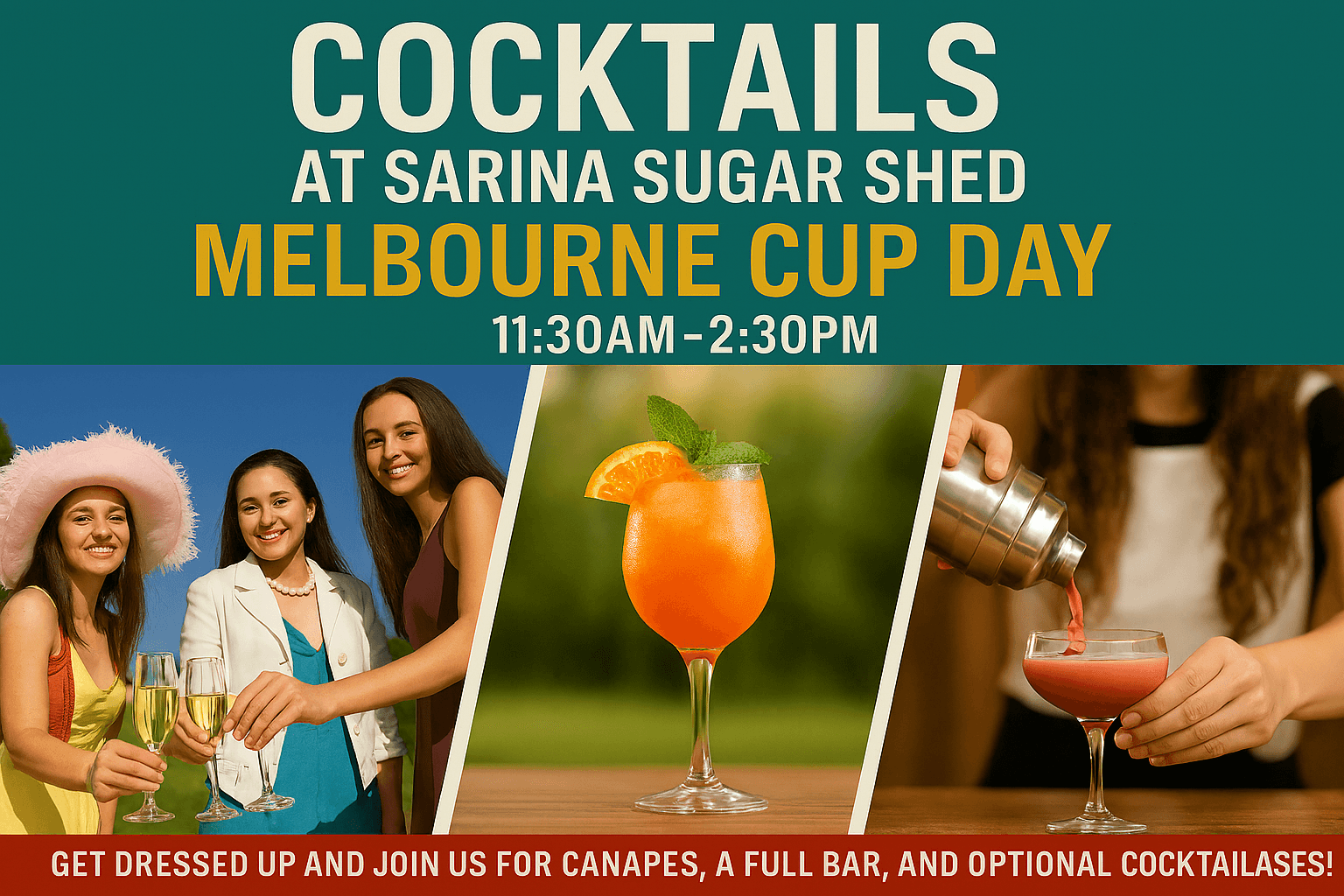 Celebrate Melbourne Cup Day with Cocktails and Canapés at Sarina Sugar Shed
