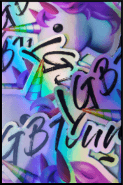 Colorful LGBT sticker collage, rainbow pride graphic