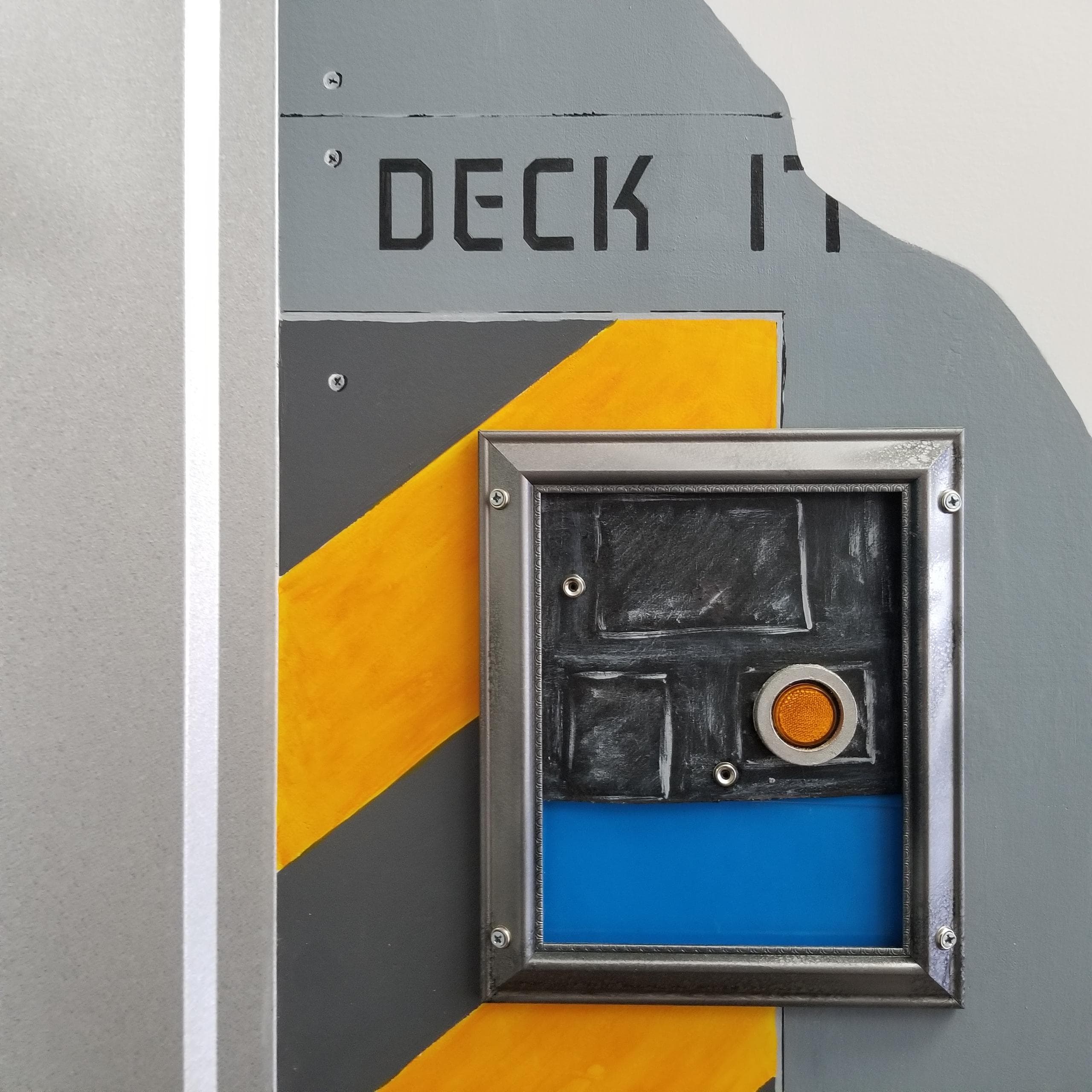 Ship deck control panel prop with button in puzzle room