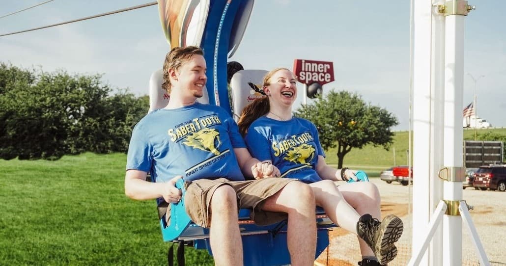 Saber Tooth Zip Ride: Backward Tandem Zip Over Inner Space Cavern in Georgetown, TX