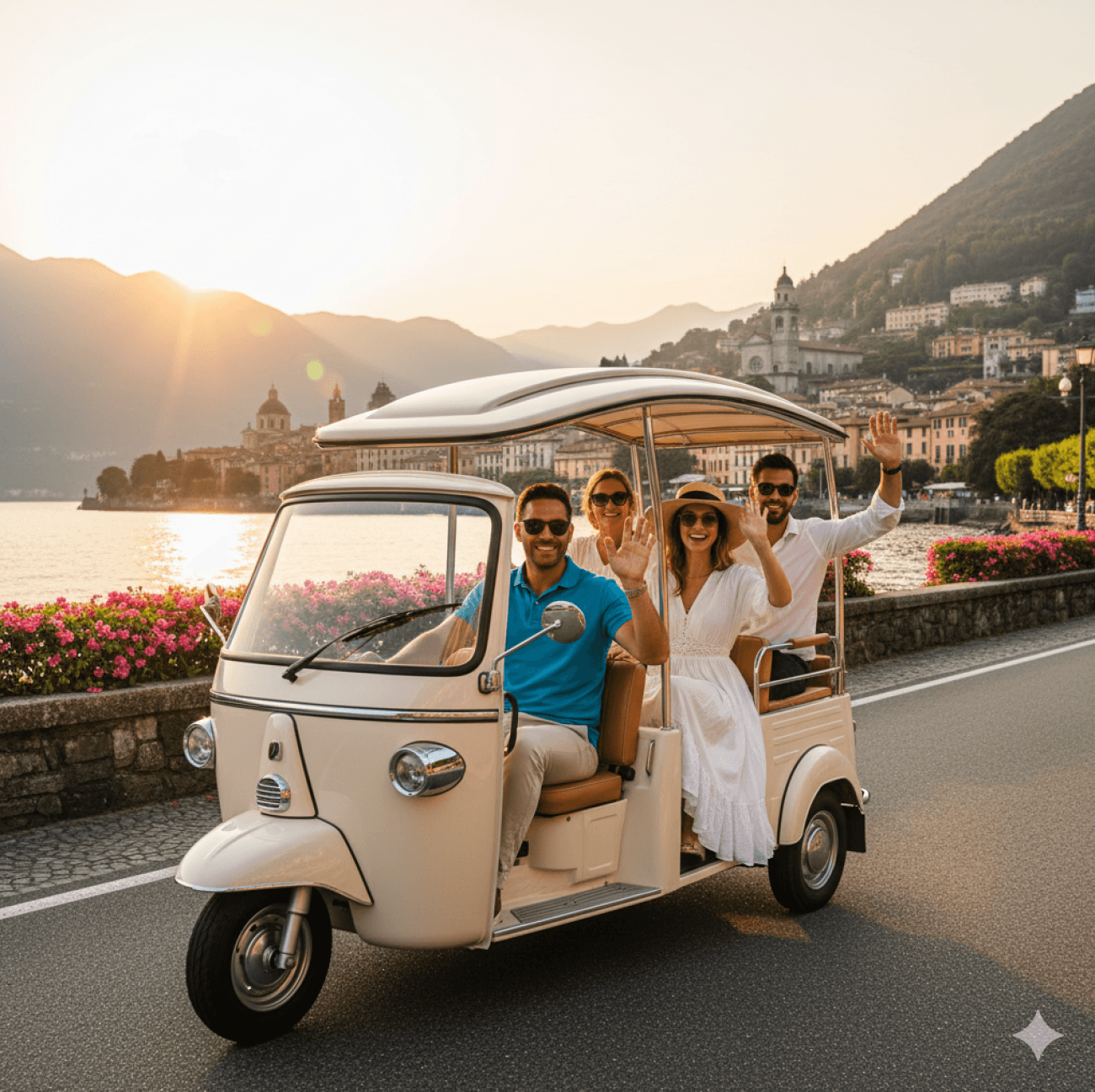 Lake Como Sunset Ride on an Ape Calessino: Prosecco & Golden Hour in Como photo 3