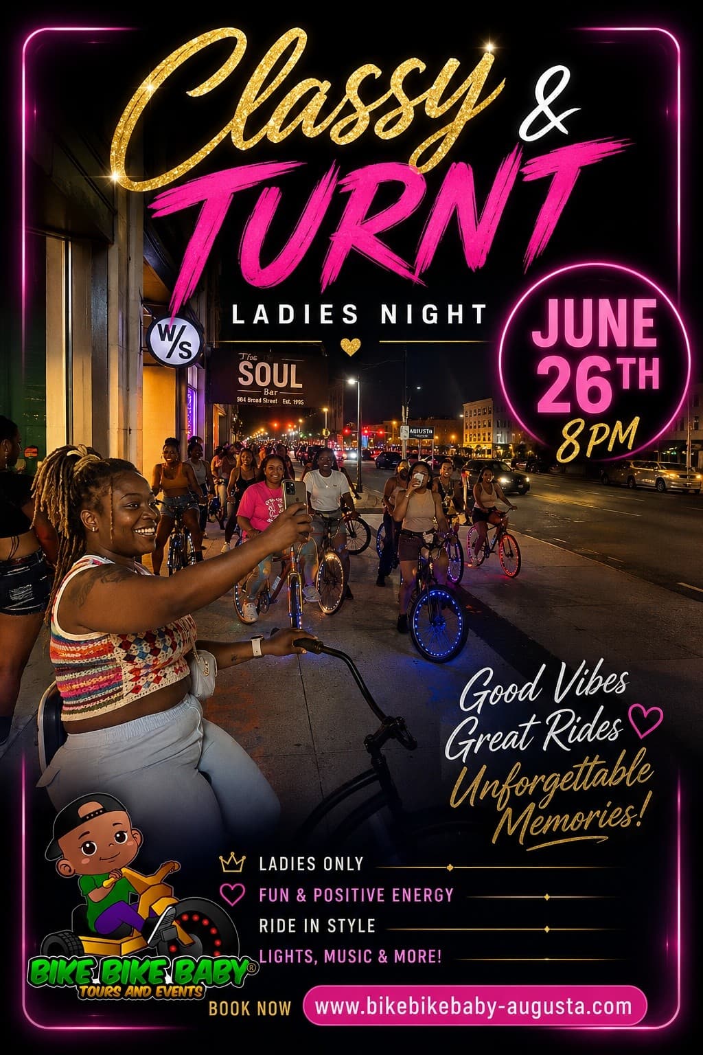 Augusta Ladies Night Bike Ride: Outside Edition — 2-Hour Downtown Night Tour photo 1