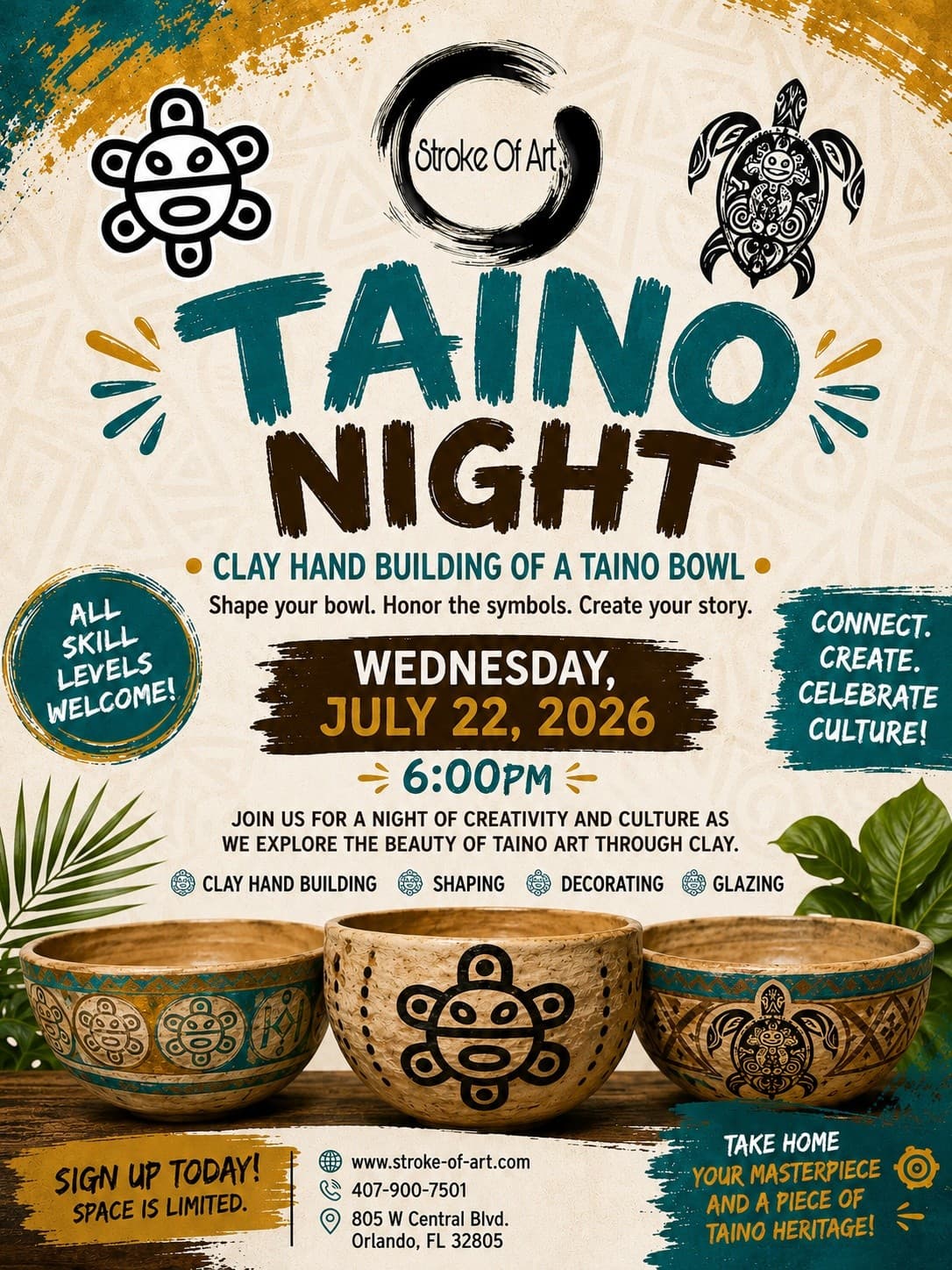 Taino Night: Hand-Build a Taino-Inspired Bowl in Downtown Orlando photo 1