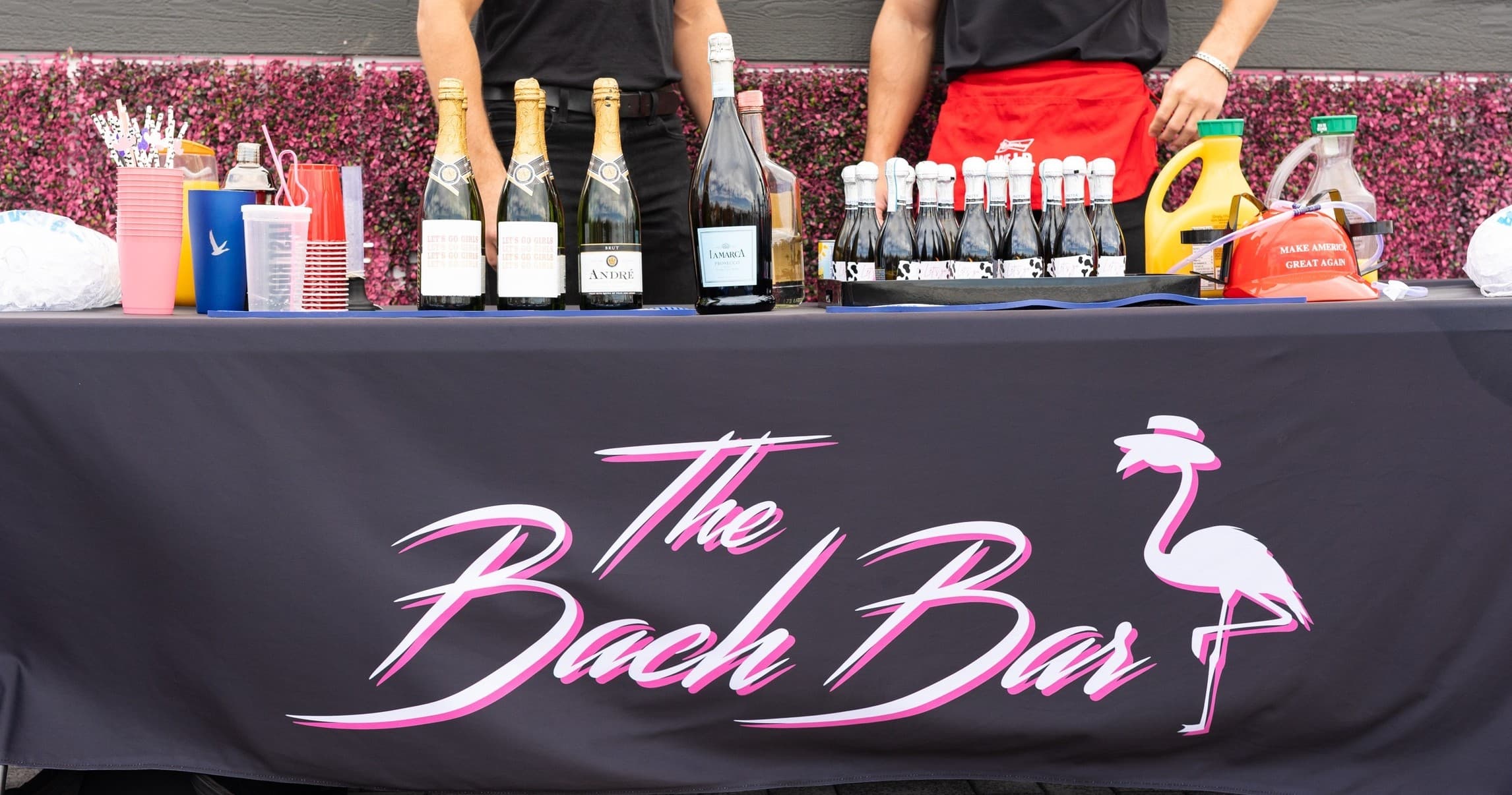 Mobile beach bar serving cocktails at outdoor seaside event