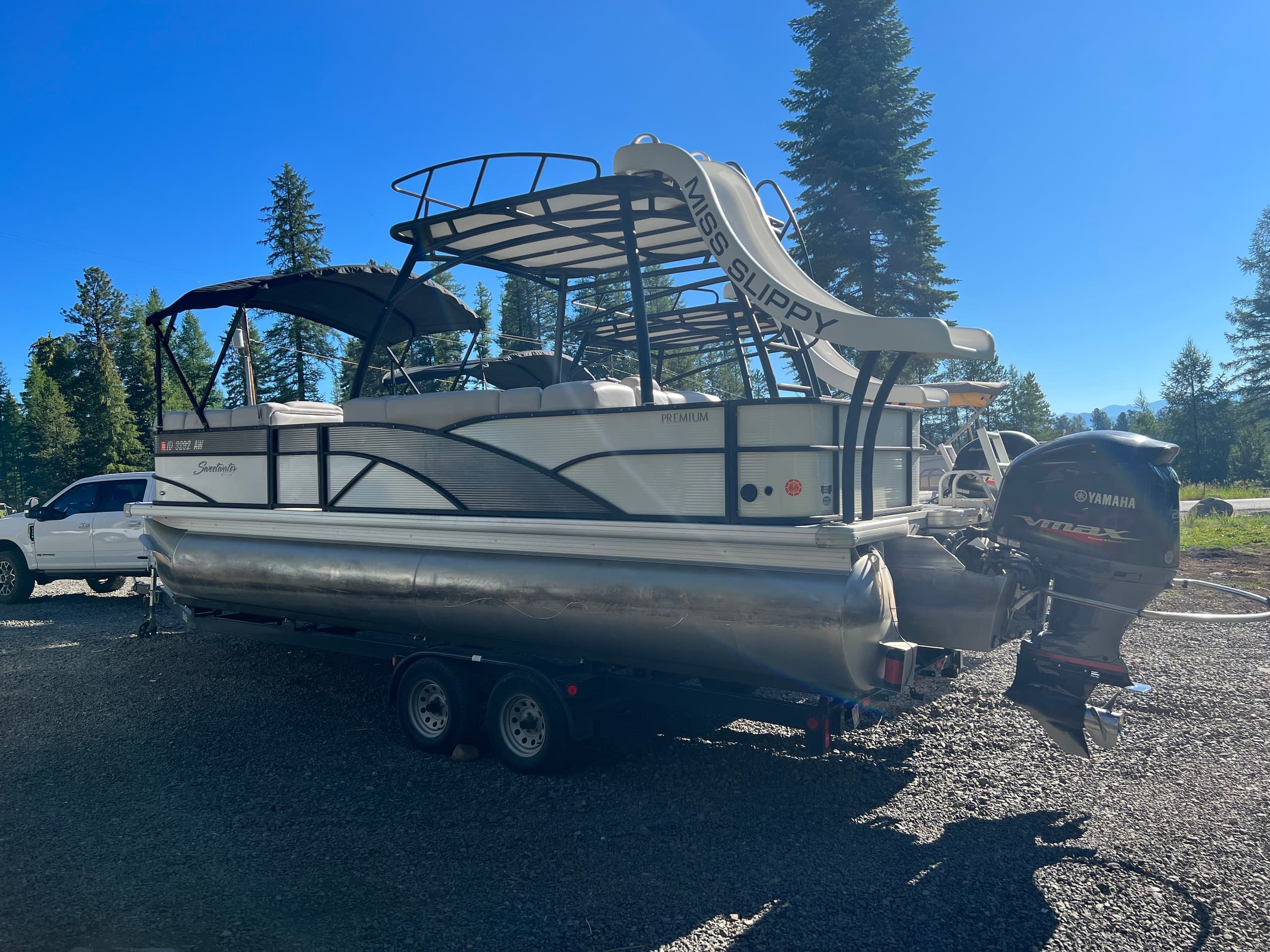Double Decker Pontoon Rental with Slide in McCall, Idaho