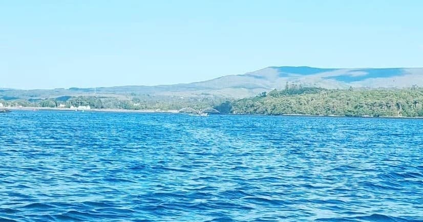 Scenic bay boat tour on Kenmare Bay with hills and calm blue water