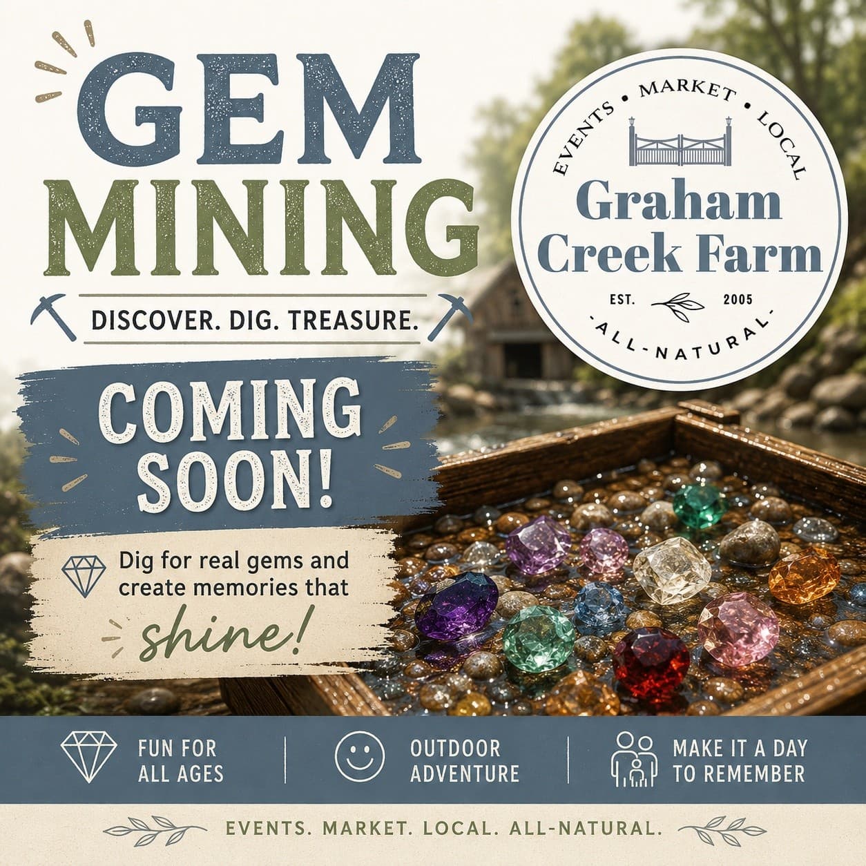 Graham Creek Farm Gem Mining: Family Treasure Hunting Near Newcastle Ontario